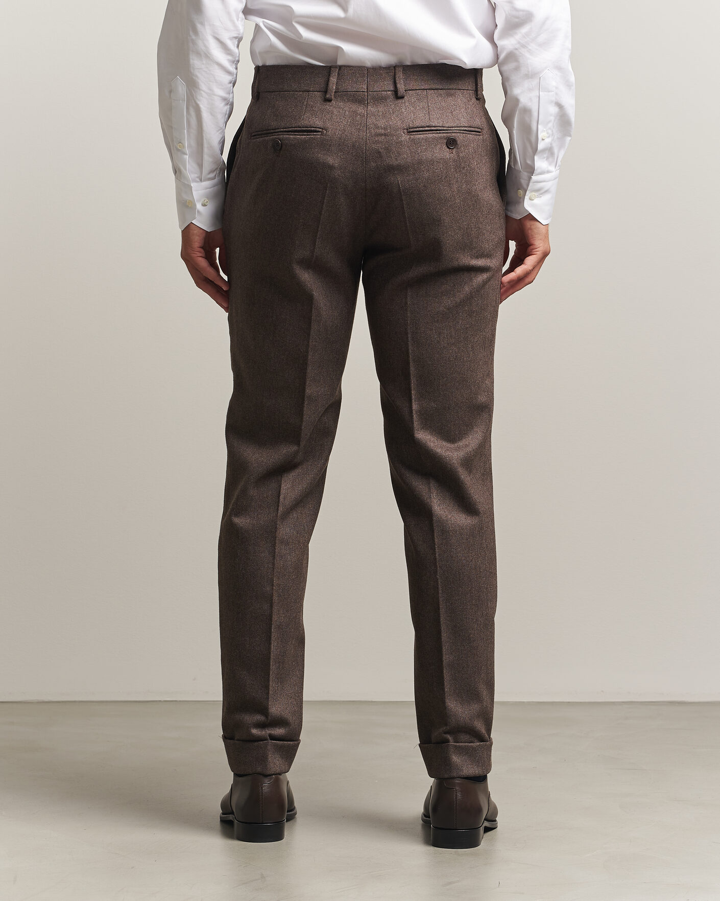 Homme | Pantalons | Morris | Flannel Suit Trousers Brown