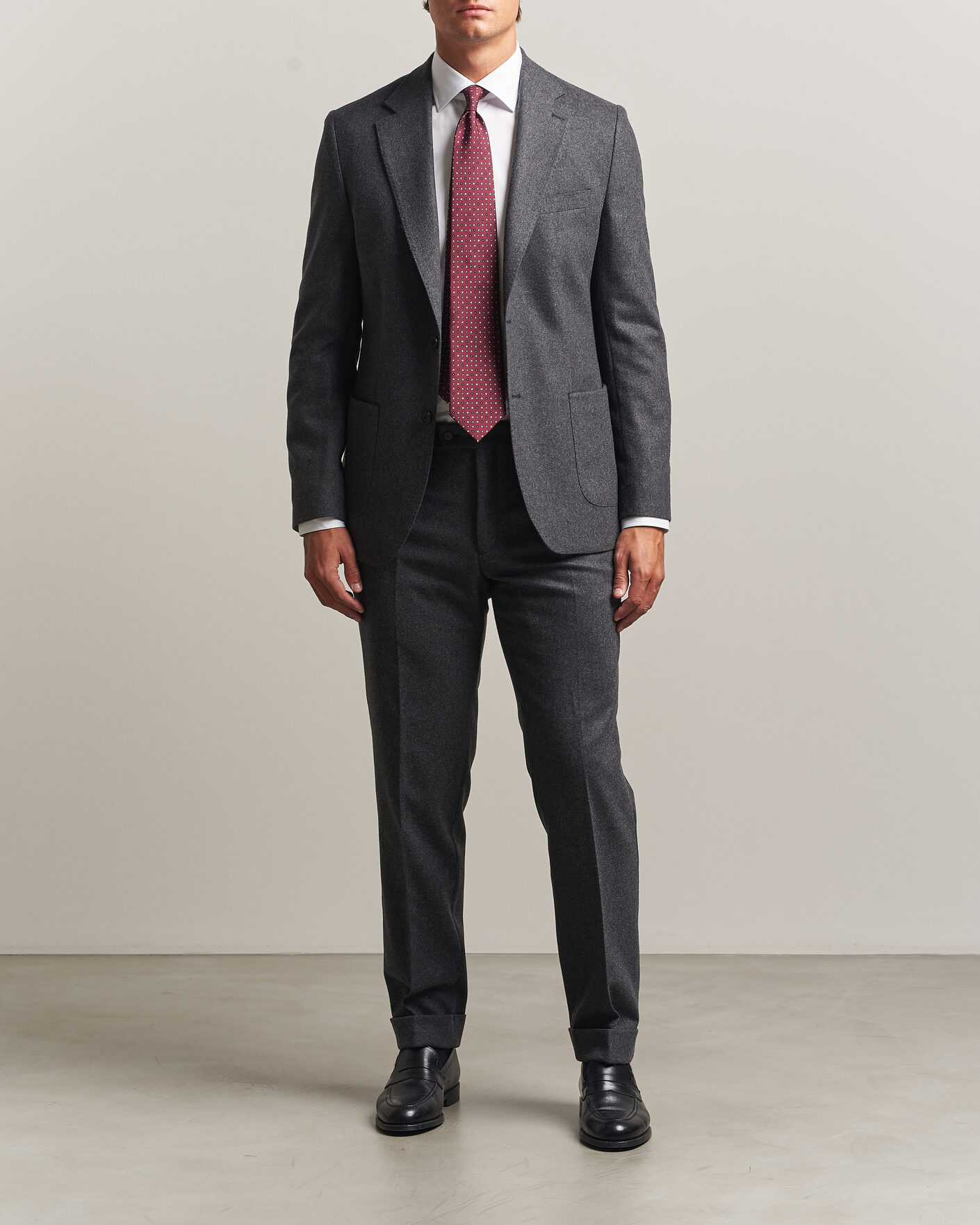Heren | Broeken | Morris | Flannel Suit Trousers Grey