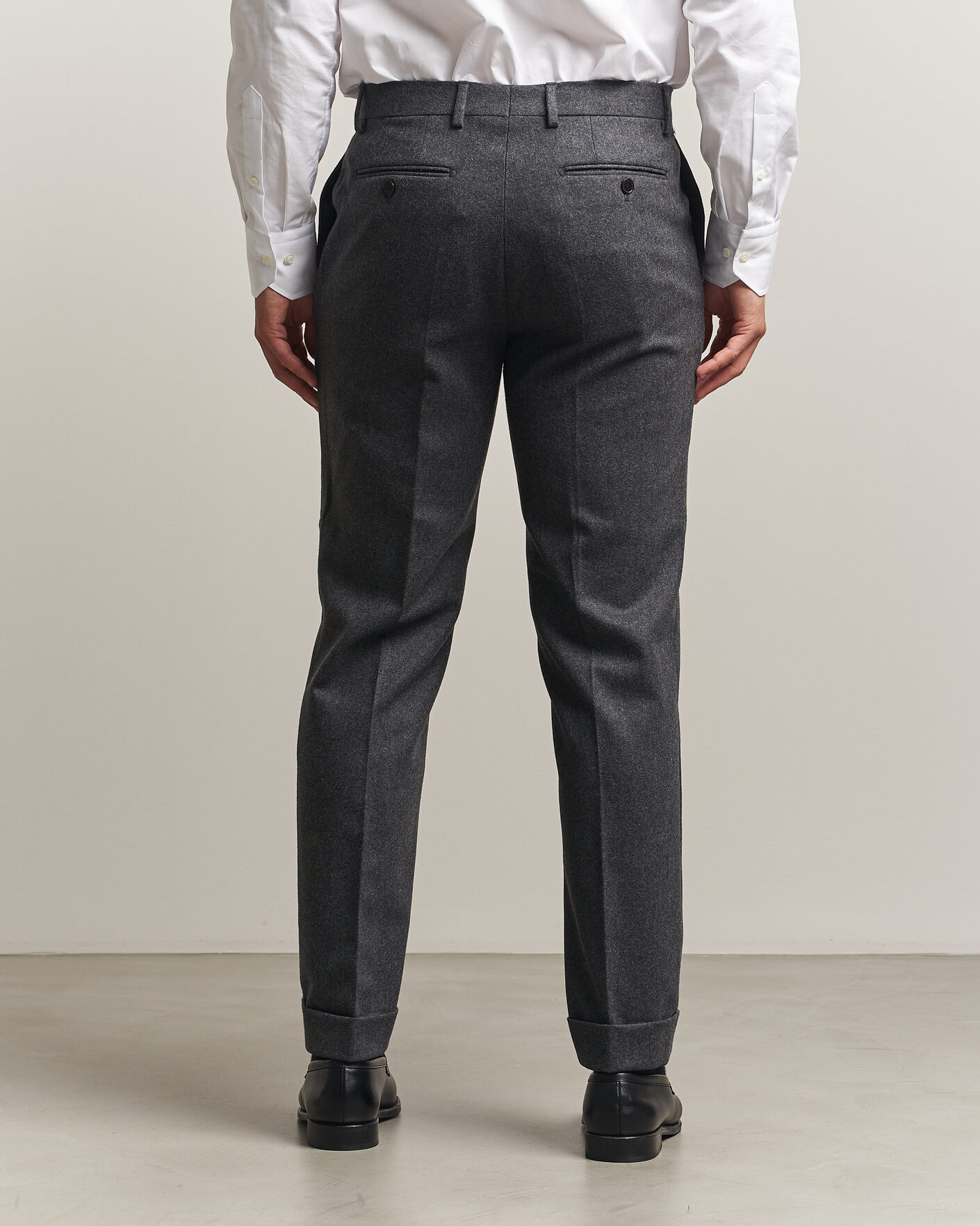 Heren | Broeken | Morris | Flannel Suit Trousers Grey