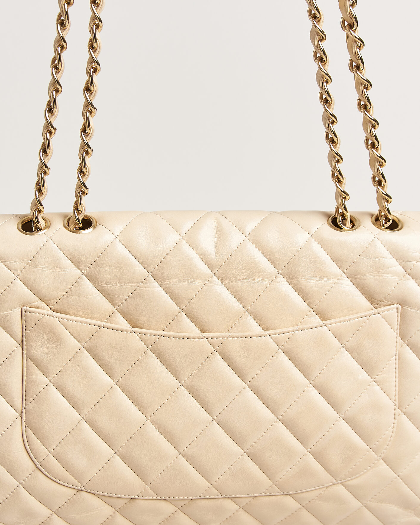 Heren | Pre-Owned & Vintage Bags | Chanel Pre-Owned | Classic Jumbo Single Flap Bag Lambskin Beige