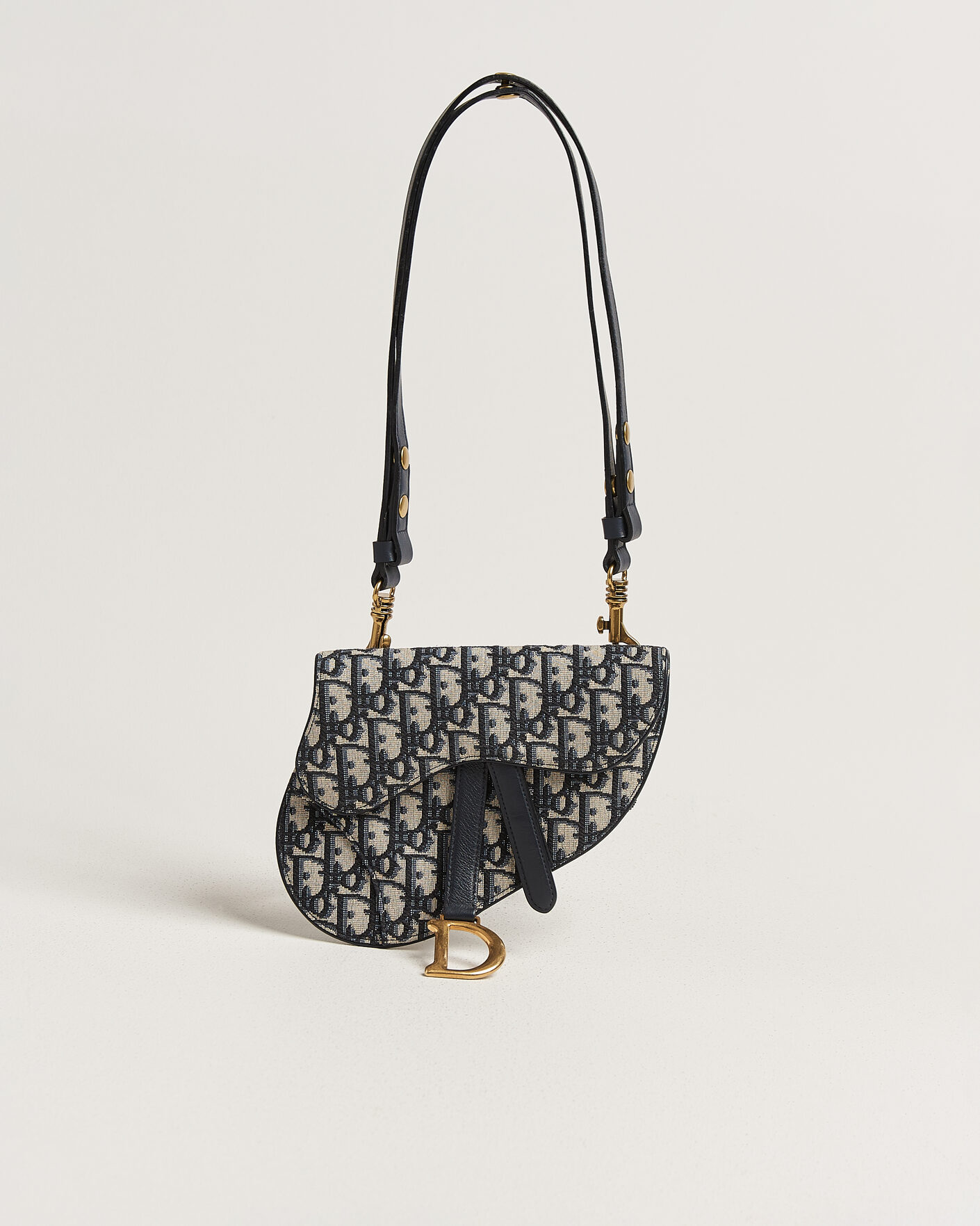 Homme | Pre-Owned & Vintage Bags | Dior Pre-Owned | Saddle Belt Bag Oblique Jacquard Blue