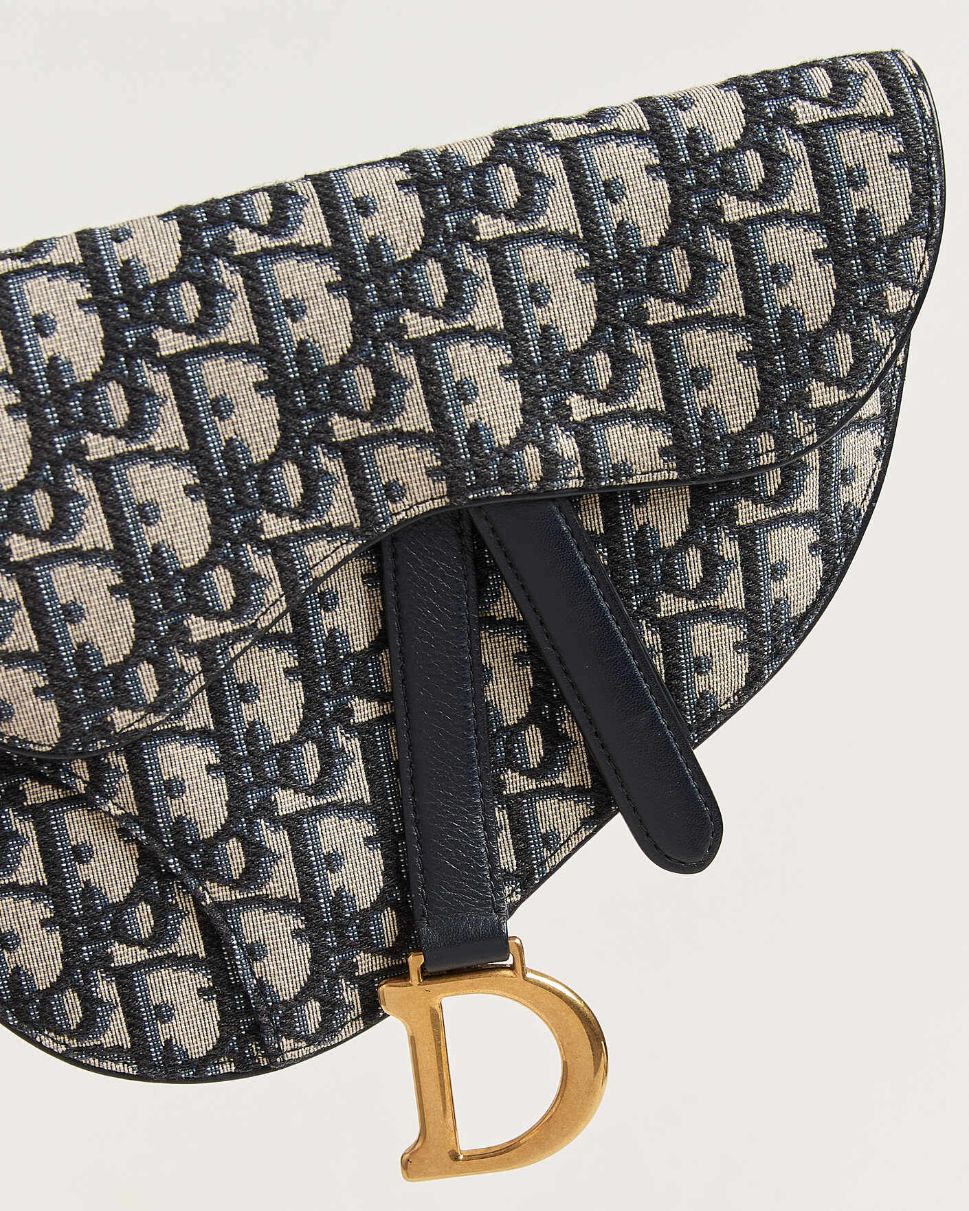 Homme | Pre-Owned & Vintage Bags | Dior Pre-Owned | Saddle Belt Bag Oblique Jacquard Blue