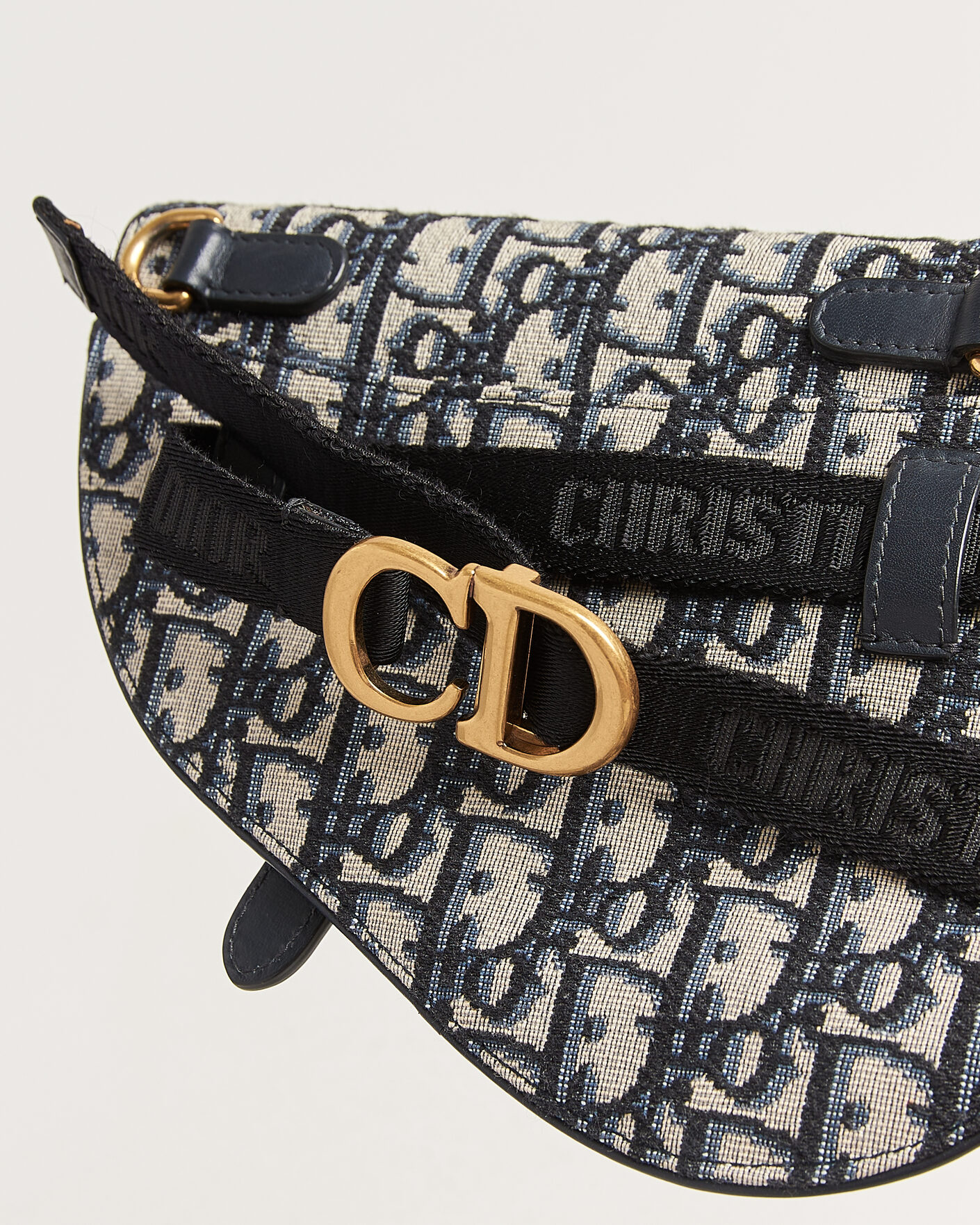 Homme | Pre-Owned & Vintage Bags | Dior Pre-Owned | Saddle Belt Bag Oblique Jacquard Blue