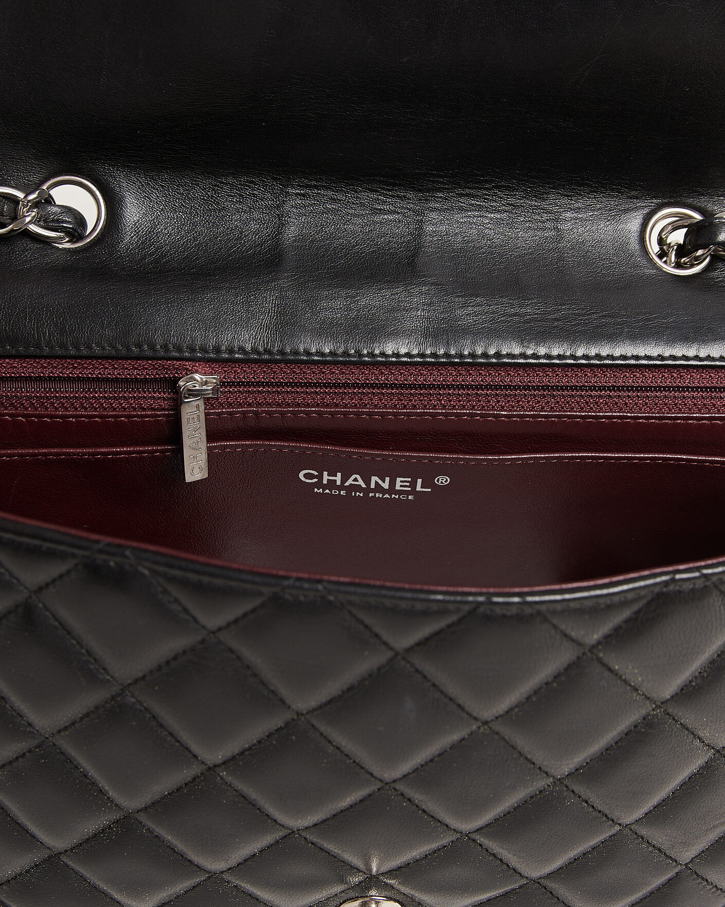 Heren | Pre-Owned & Vintage Bags | Chanel Pre-Owned | Classic Jumbo Single Flap Bag Lambskin Black