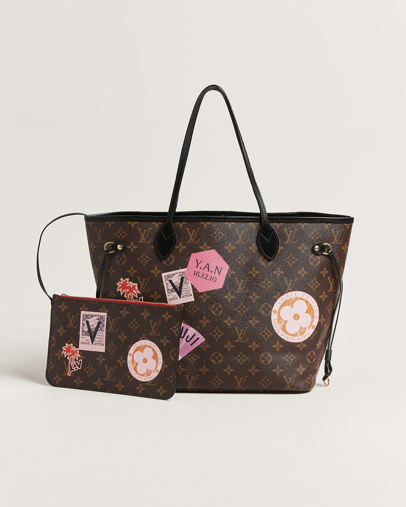 Heren | Pre-Owned & Vintage Bags | Louis Vuitton Pre-Owned | Neverfull MM World Tour Japan Monogram