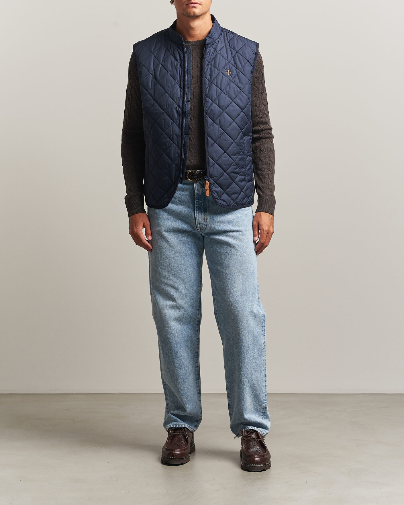 Heren | Gilets | Morris | Teddy Quilted Vest Old Blue