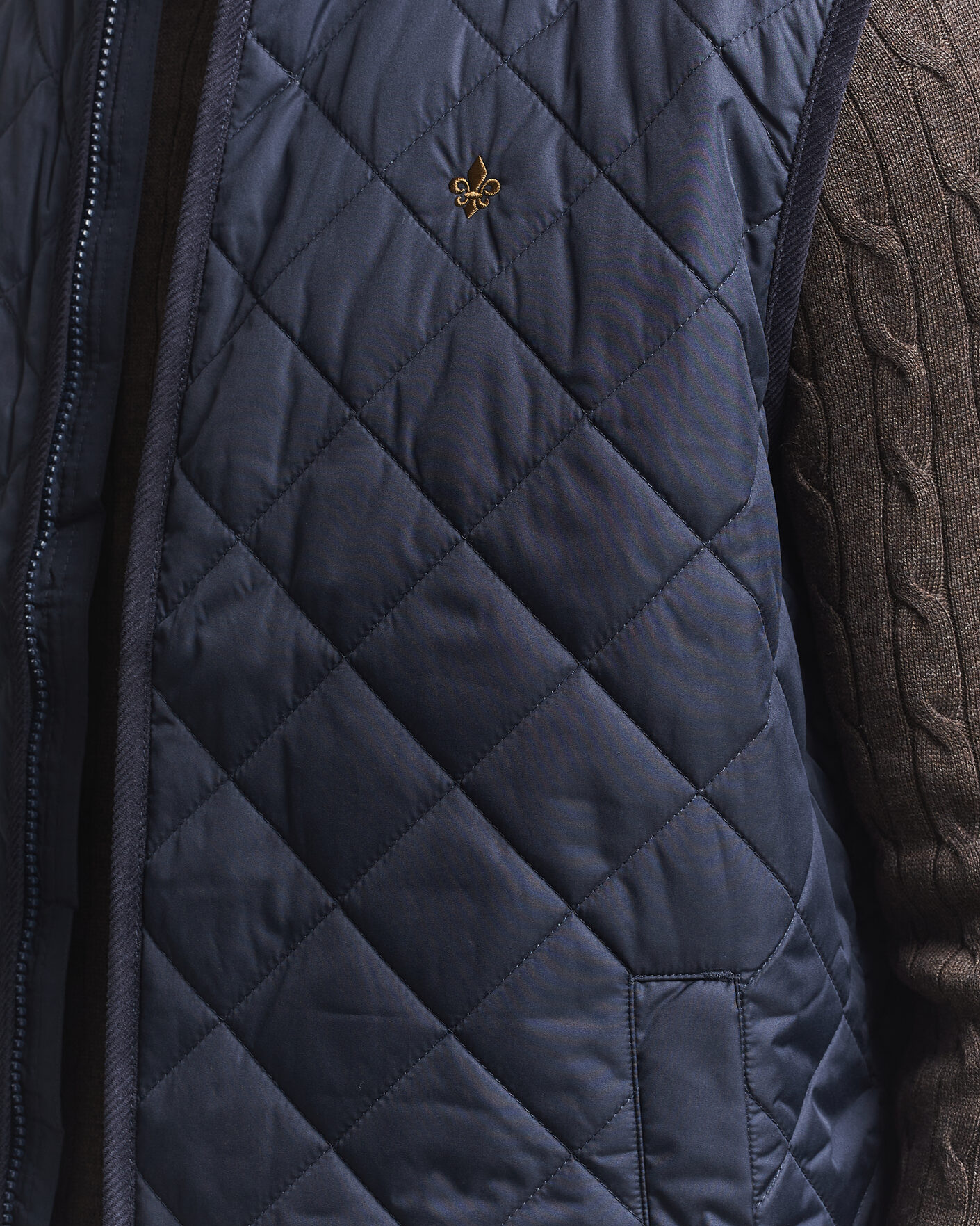 Heren | Gilets | Morris | Teddy Quilted Vest Old Blue
