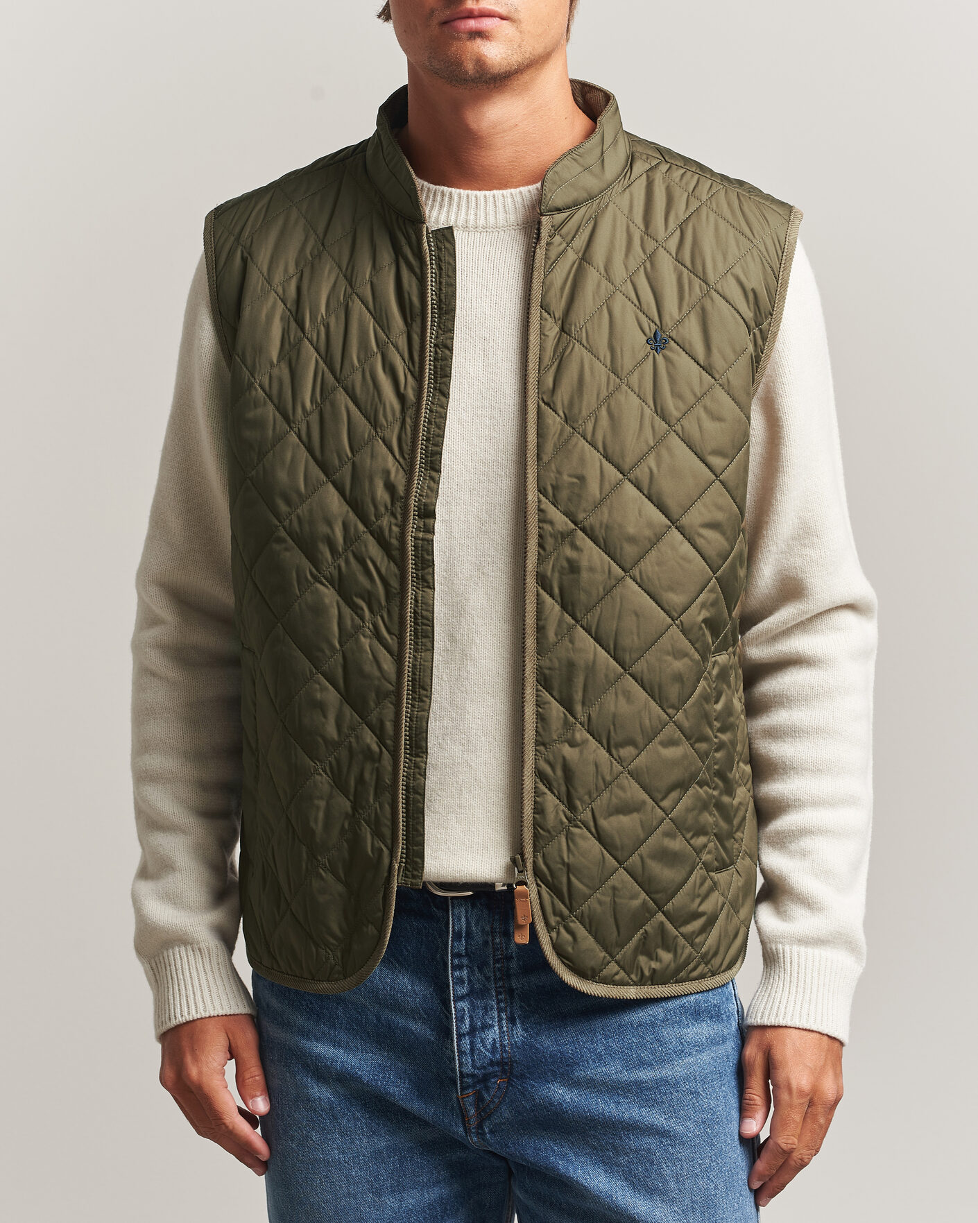 Heren | Gilets | Morris | Teddy Quilted Vest Olive