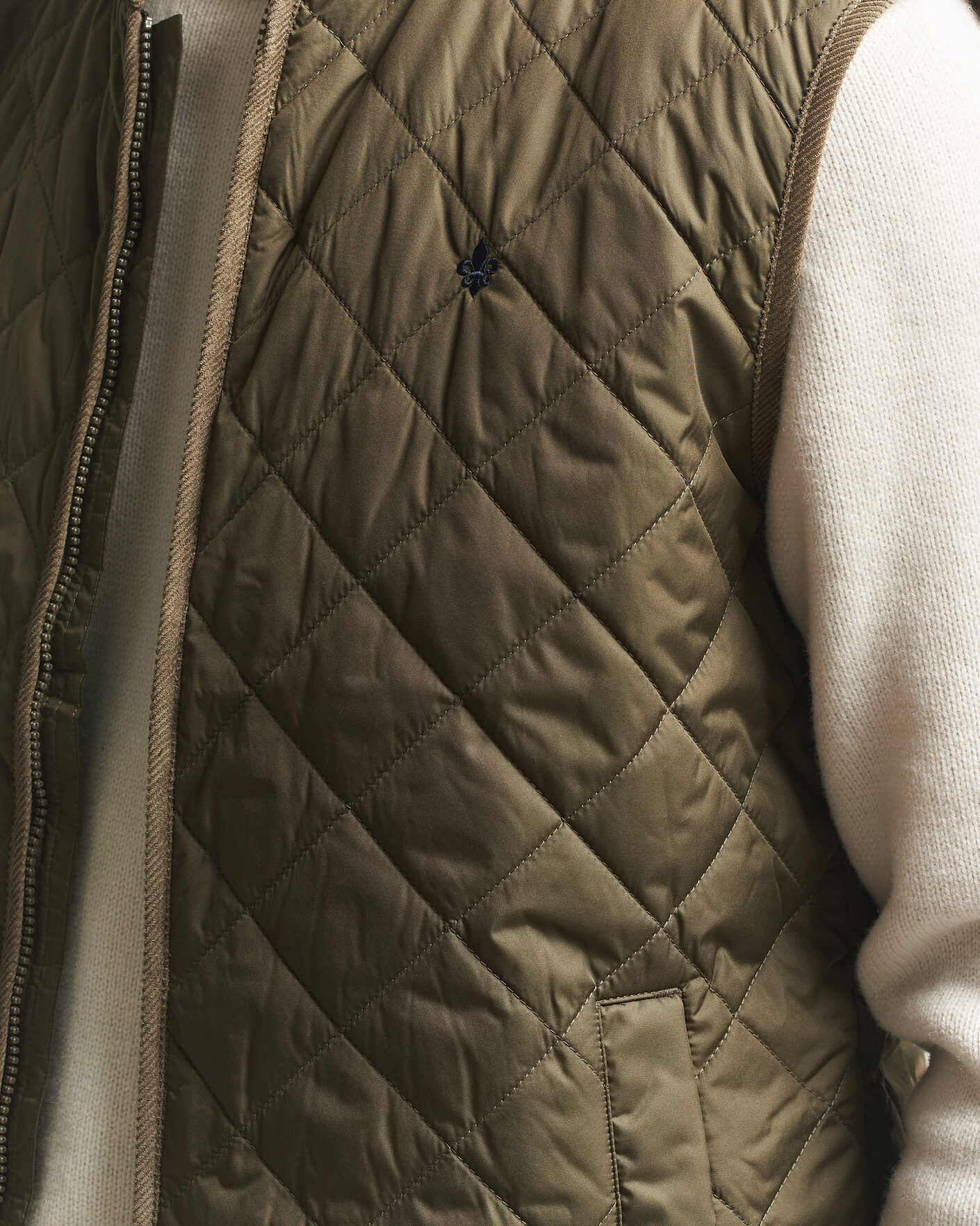 Heren | Gilets | Morris | Teddy Quilted Vest Olive