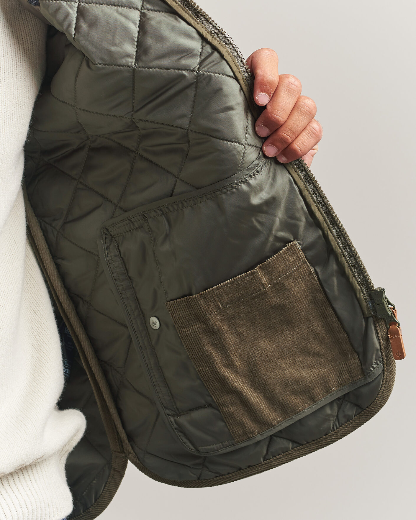 Heren | Gilets | Morris | Teddy Quilted Vest Olive