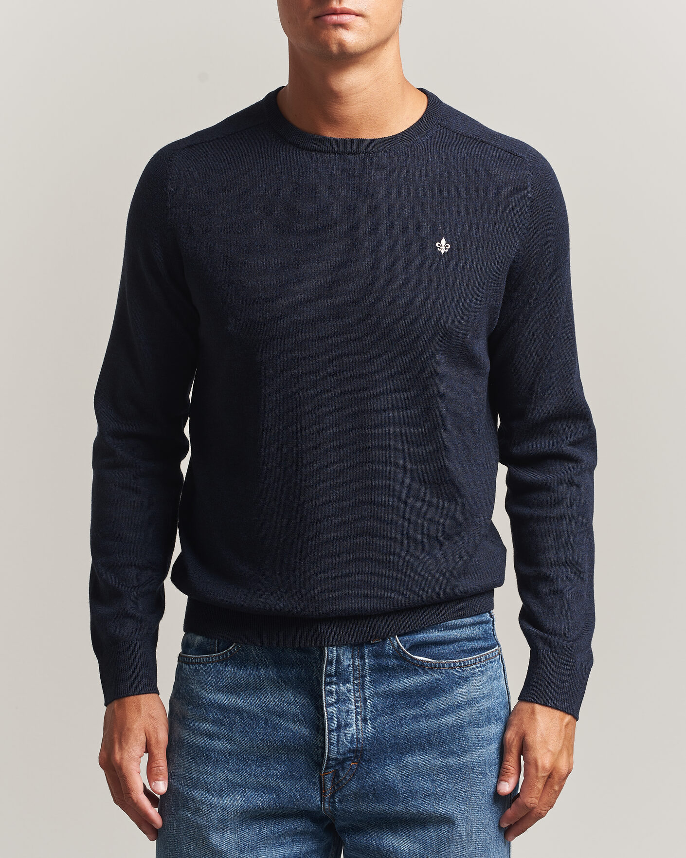 Heren | Truien | Morris | Merino O-Neck Navy