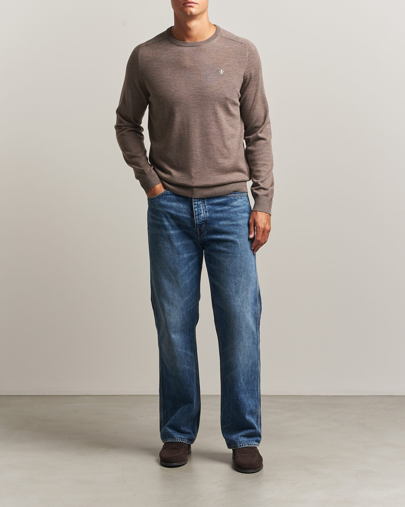 Homme | Pulls Et Tricots | Morris | Merino O-Neck Brown