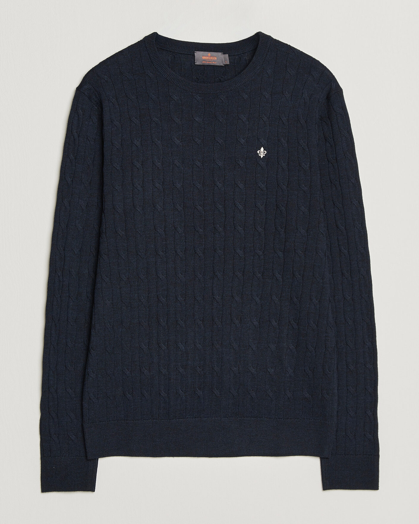 Homme | Pulls Et Tricots | Morris | Merino Cable O-Neck Navy