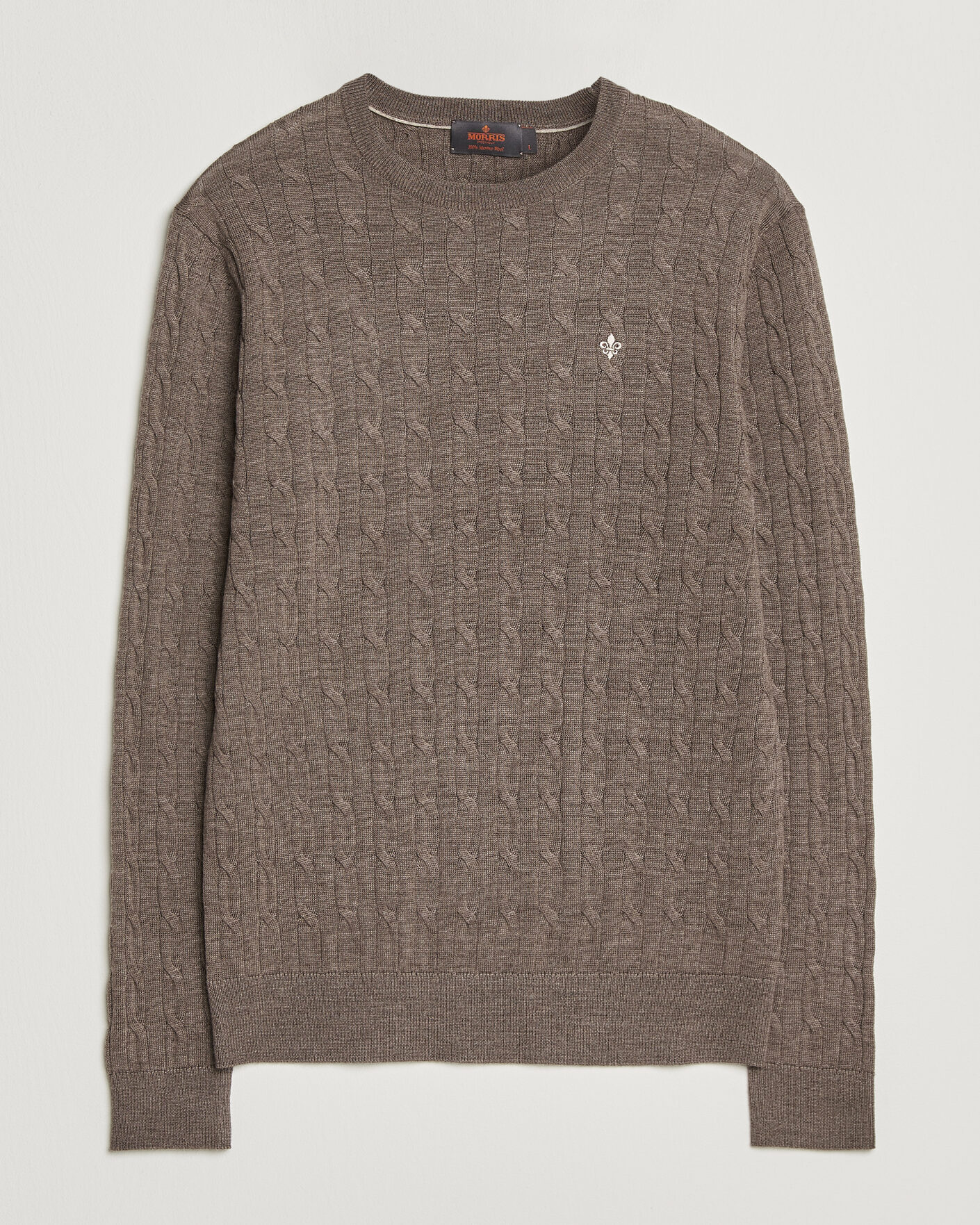 Homme | Pulls Et Tricots | Morris | Merino Cable O-Neck Brown