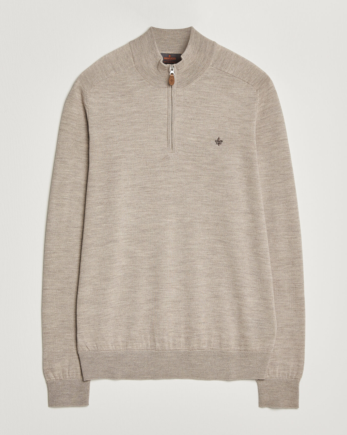 Heren | Truien | Morris | John Merino Half Zip Khaki