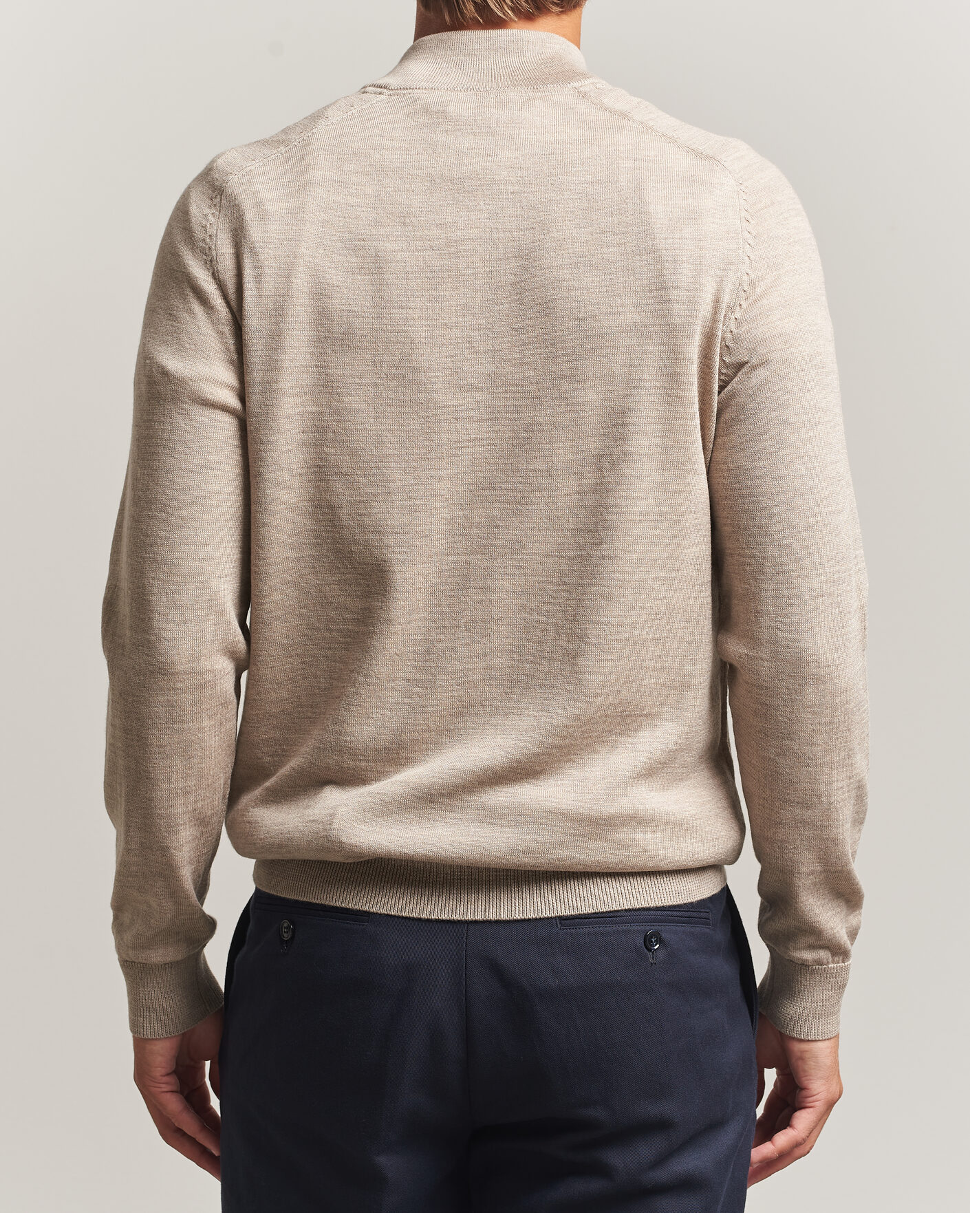 Heren | Truien | Morris | John Merino Half Zip Khaki