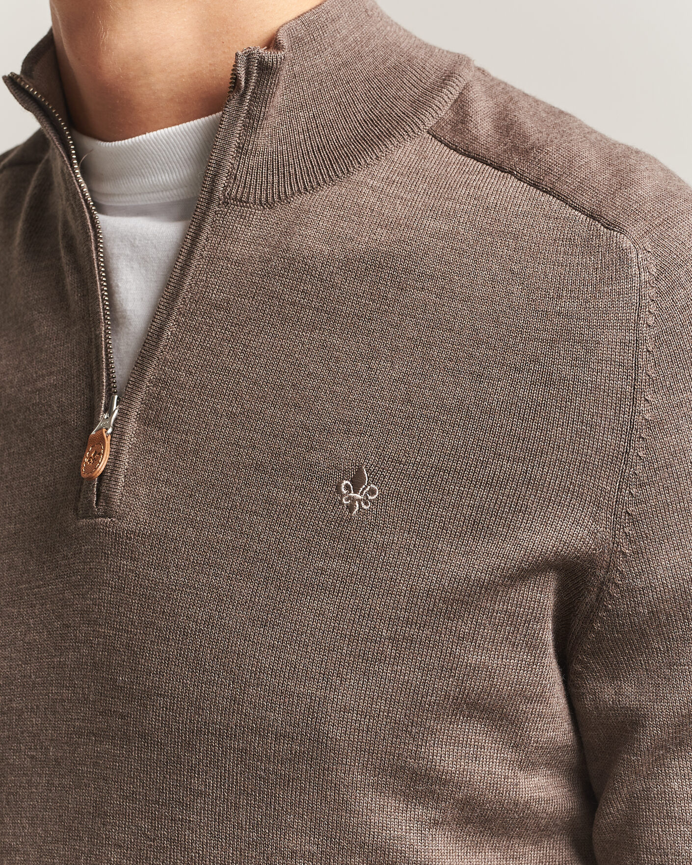 Homme | Pulls Et Tricots | Morris | John Merino Half Zip Brown