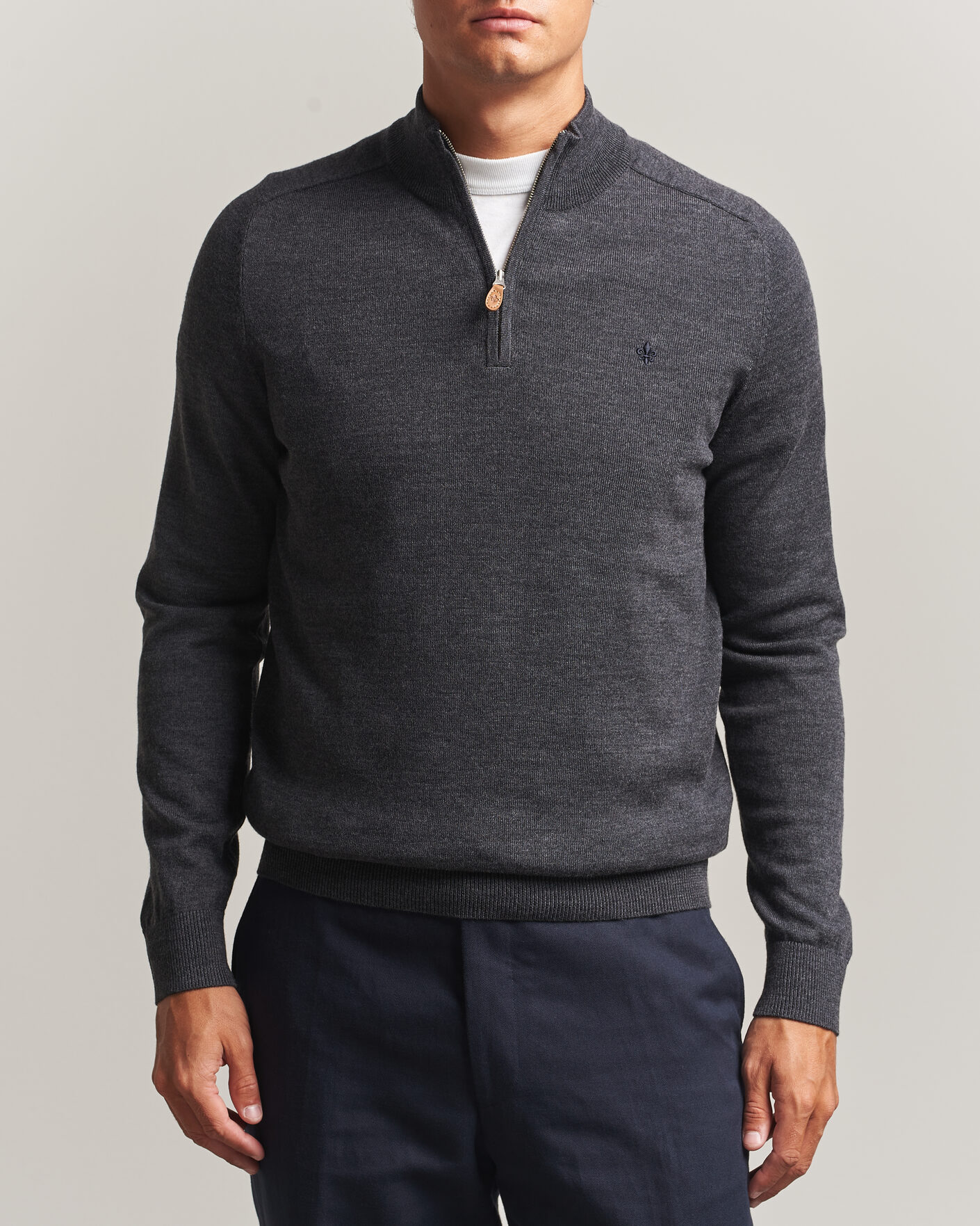 Homme | Pulls Et Tricots | Morris | John Merino Half Zip Grey