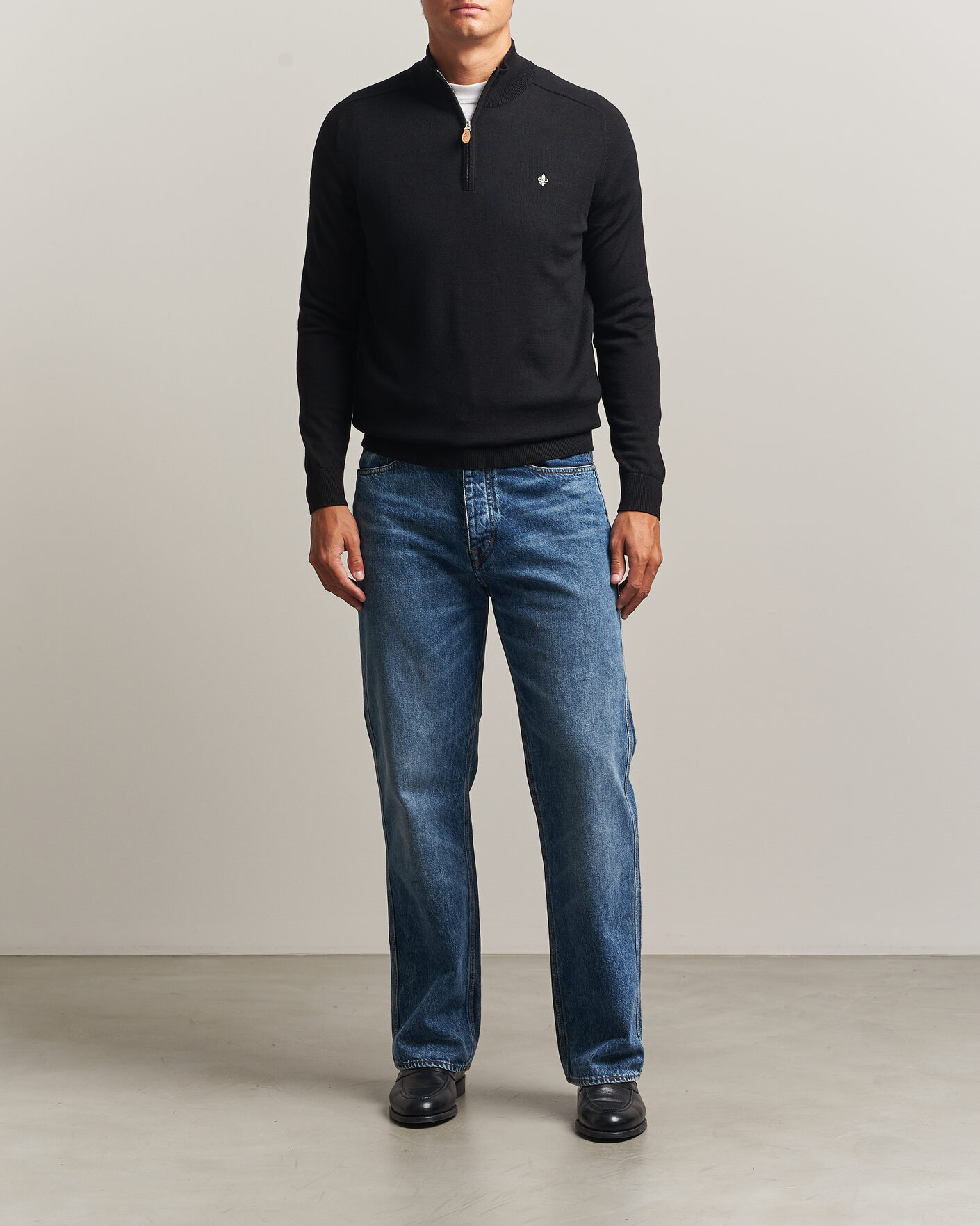 Homme | Pulls Et Tricots | Morris | John Merino Half Zip Black