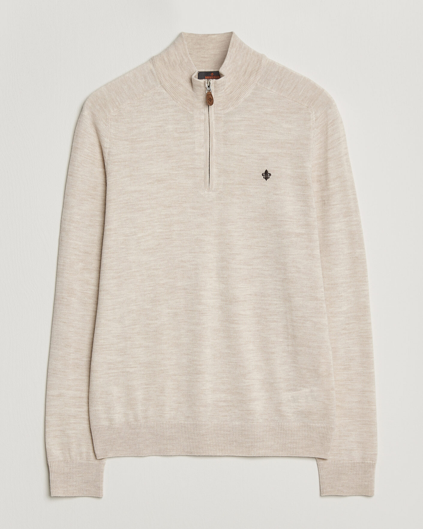 Heren | Truien | Morris | John Merino Half Zip Off White