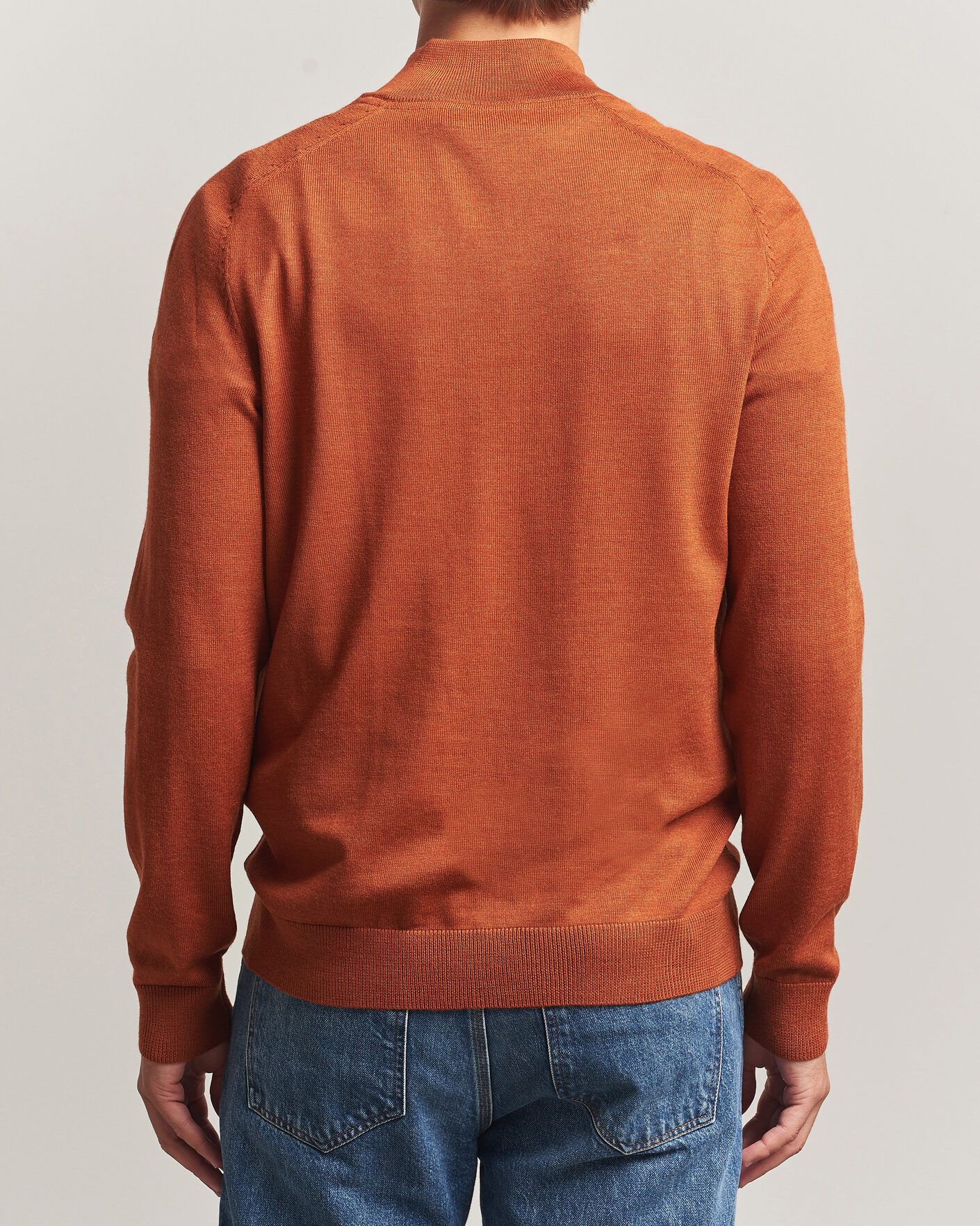 Homme | Pulls Et Tricots | Morris | John Merino Half Zip Orange