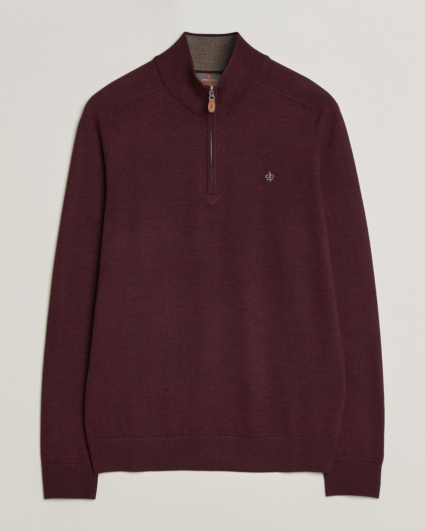 Homme | Pulls Et Tricots | Morris | John Merino Half Zip Wine Red