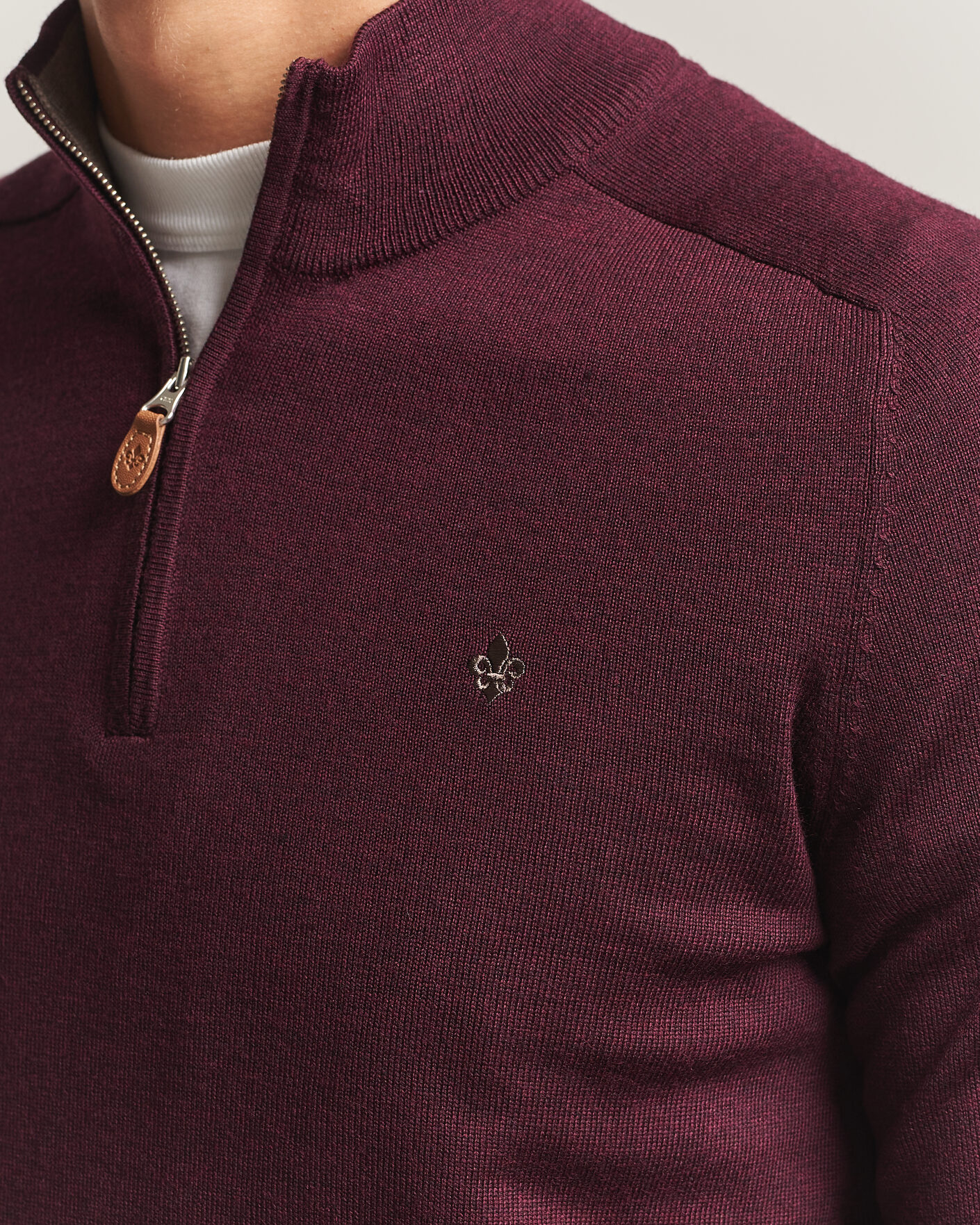 Homme | Pulls Et Tricots | Morris | John Merino Half Zip Wine Red