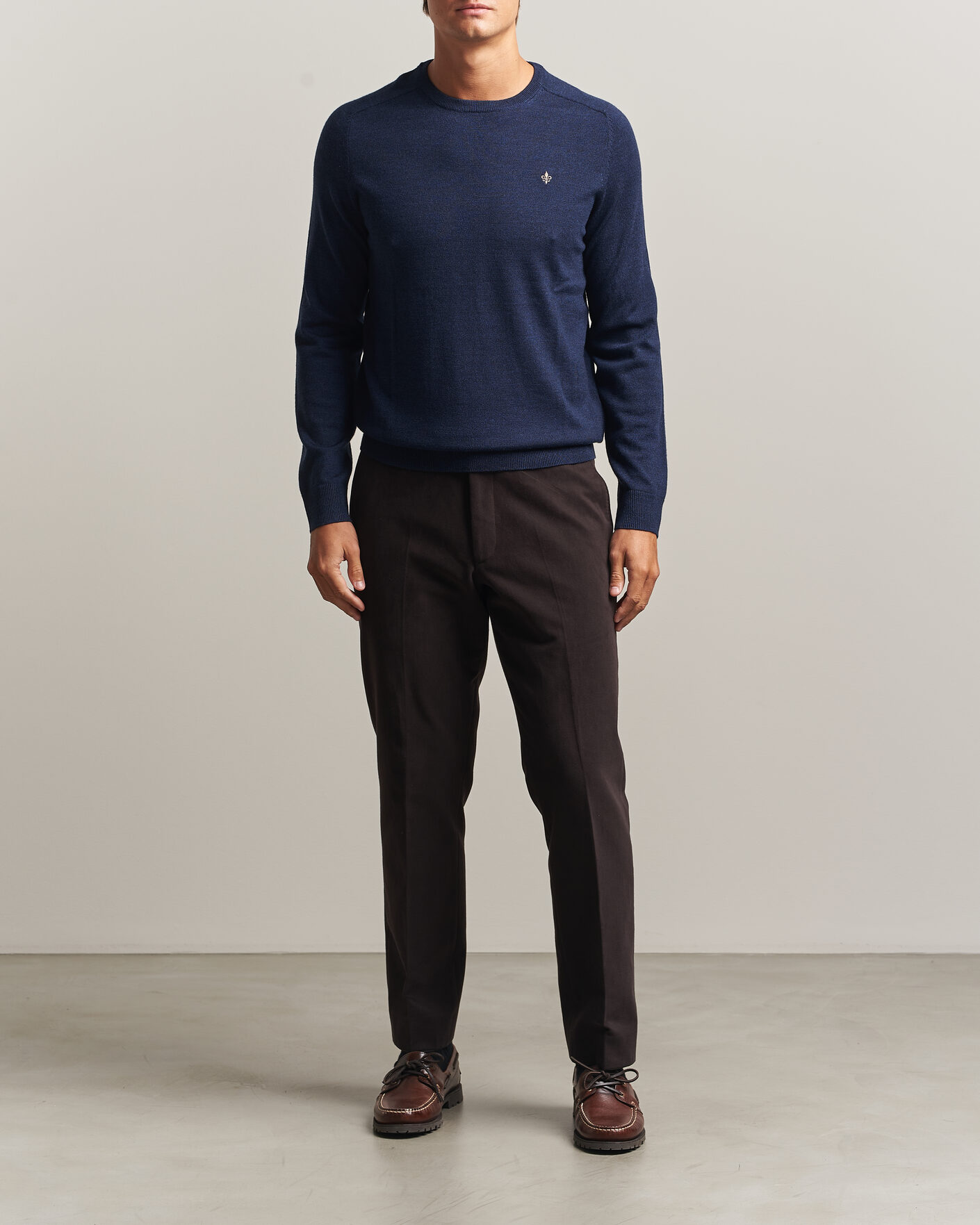 Heren | Truien | Morris | Merino O-Neck Navy