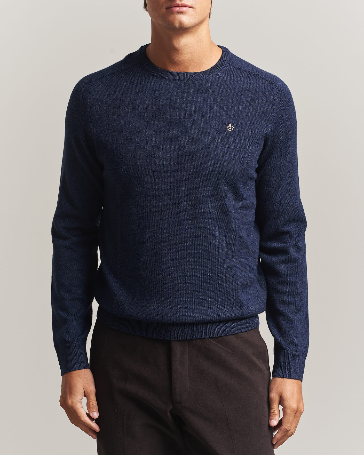 Heren | Truien | Morris | Merino O-Neck Navy