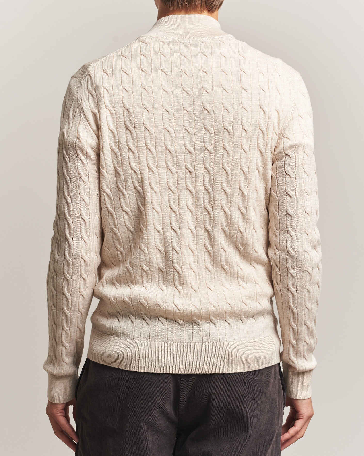 Homme | Pulls Et Tricots | Morris | Merino Cable Half Zip Off White