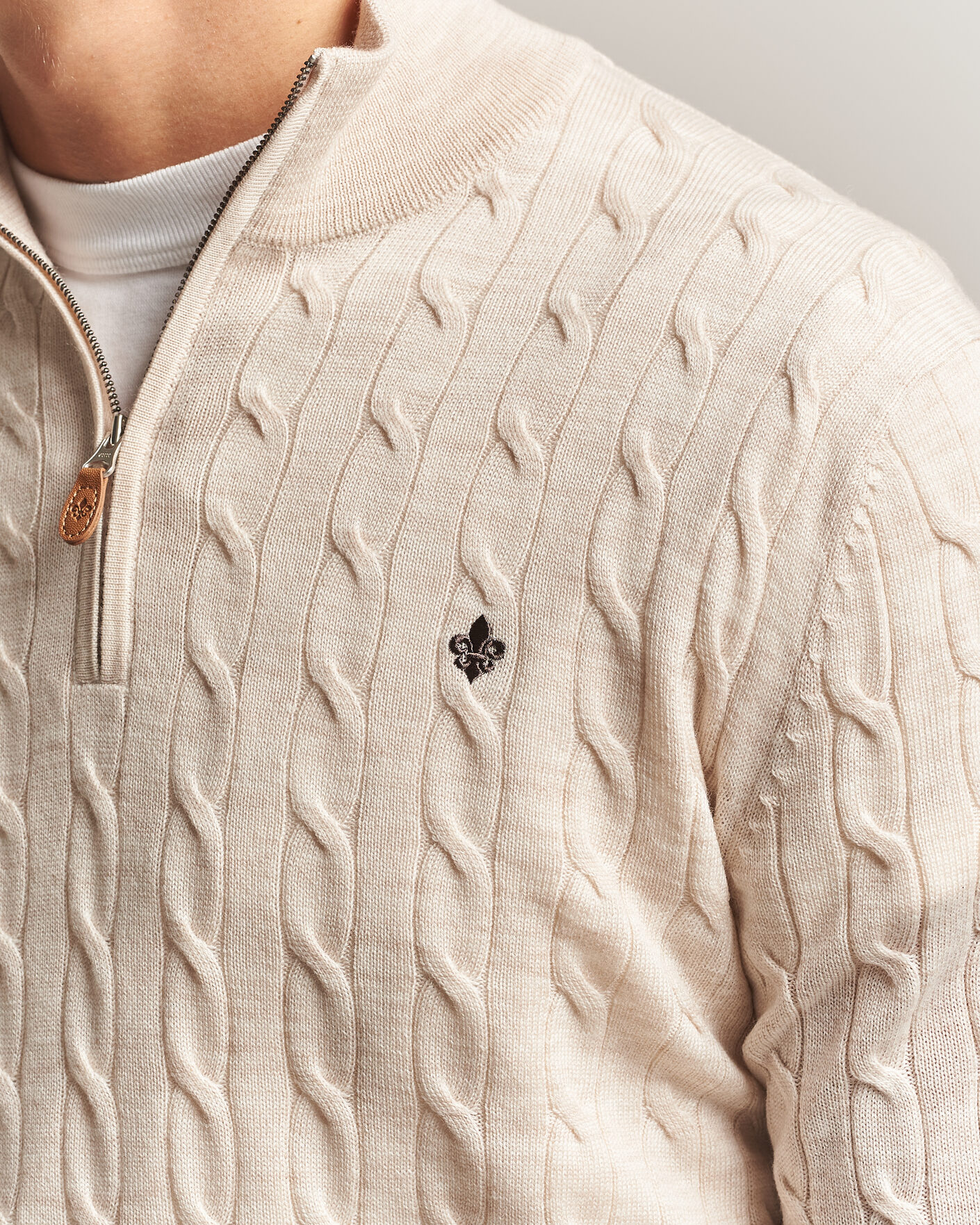 Homme | Pulls Et Tricots | Morris | Merino Cable Half Zip Off White