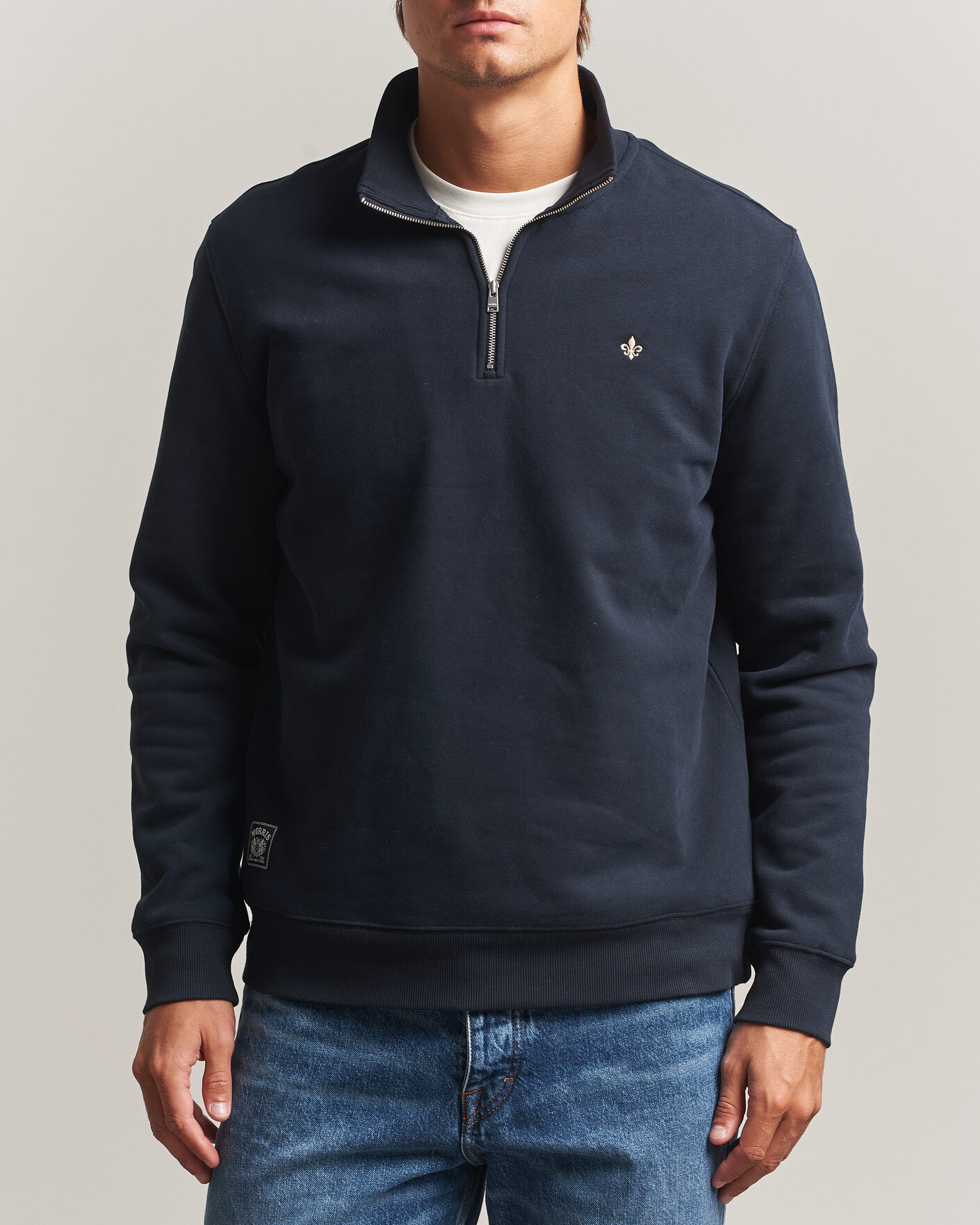 Homme | Pulls Et Tricots | Morris | Brandon Lily Half Zip Old Blue