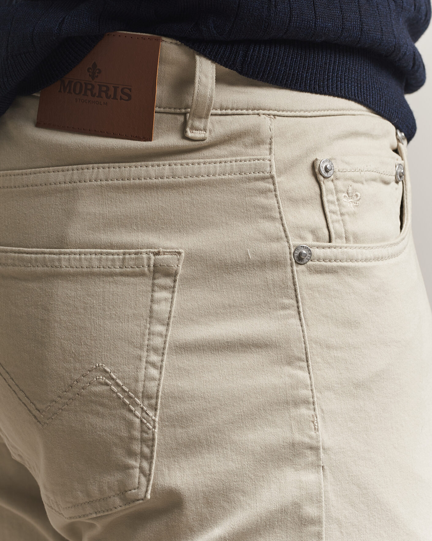 Heren | Broeken | Morris | James Brushed 5-Pocket Pant Khaki