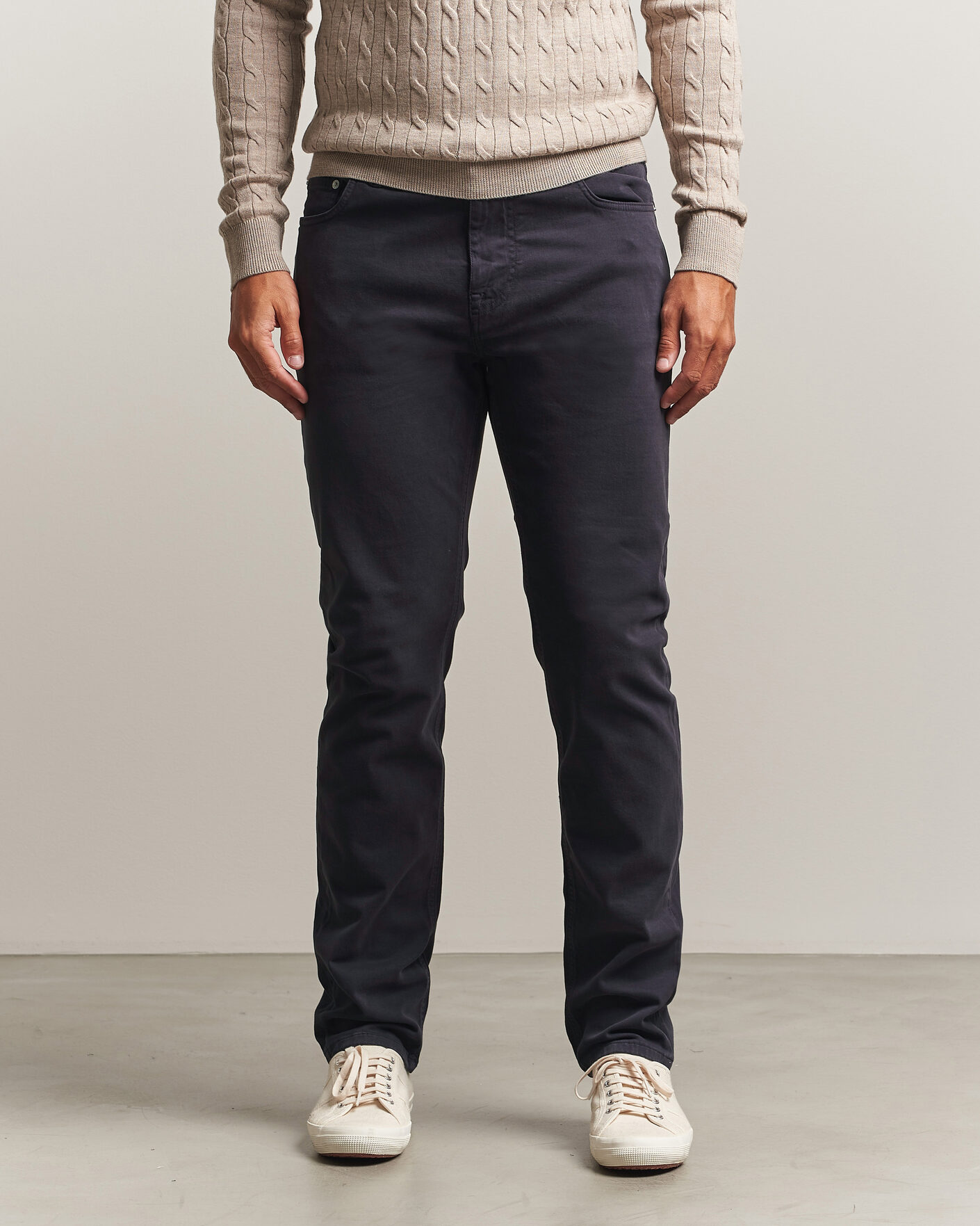Homme | Pantalons | Morris | James Brushed 5-Pocket Pant Blue