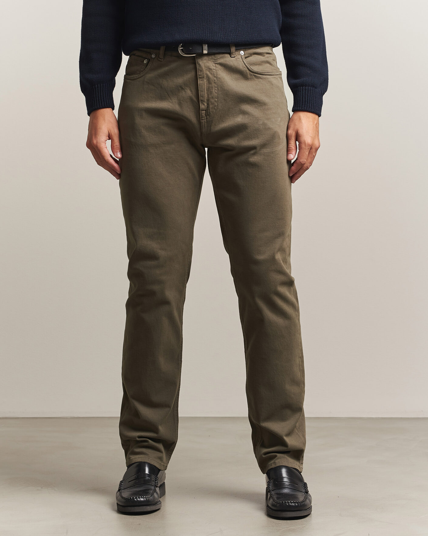 Homme | Pantalons | Morris | James Brushed 5-Pocket Pant Olive