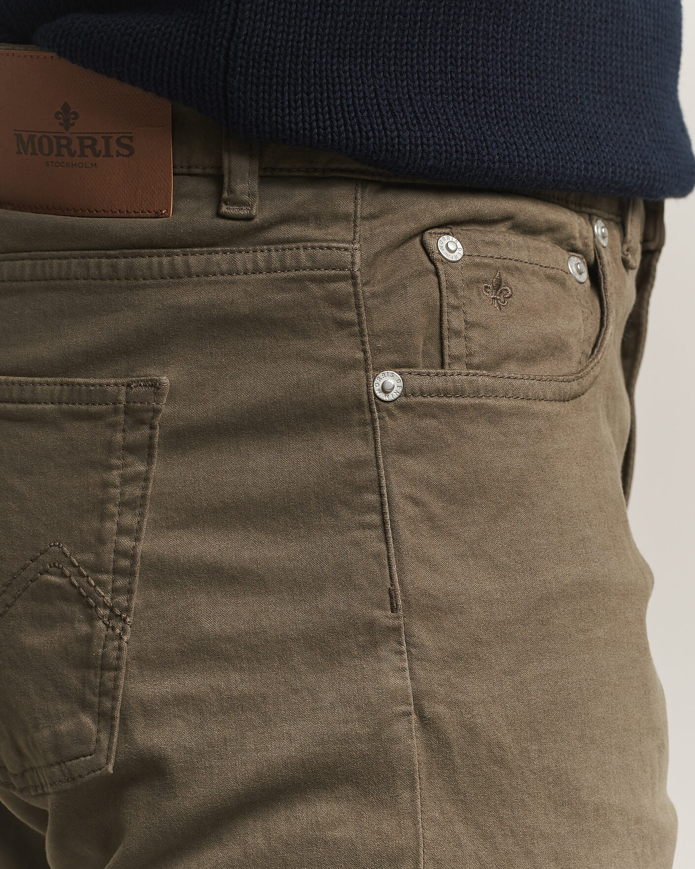 Homme | Pantalons | Morris | James Brushed 5-Pocket Pant Olive