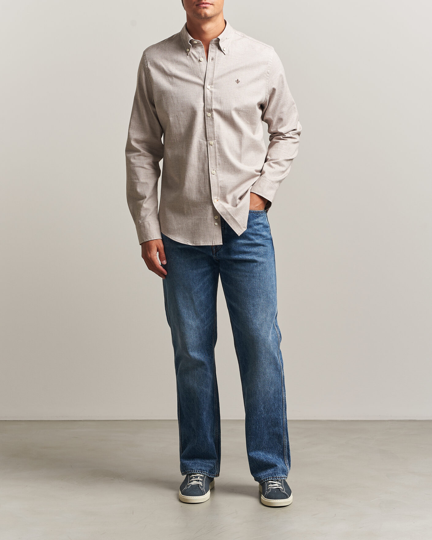 Homme | Chemises | Morris | Watts Flannel Shirt Khaki