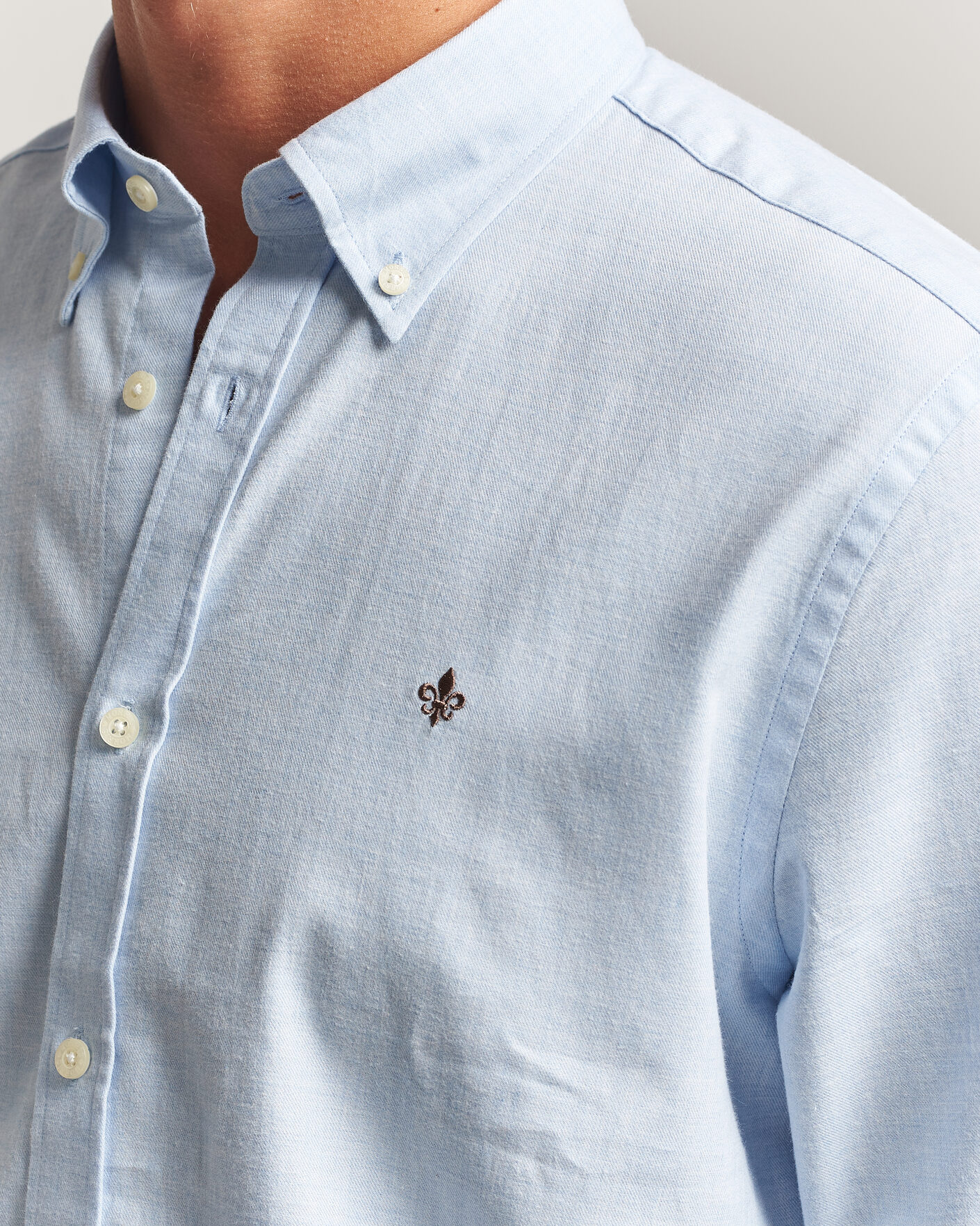 Heren | Overhemden | Morris | Watts Flannel Shirt Light Blue