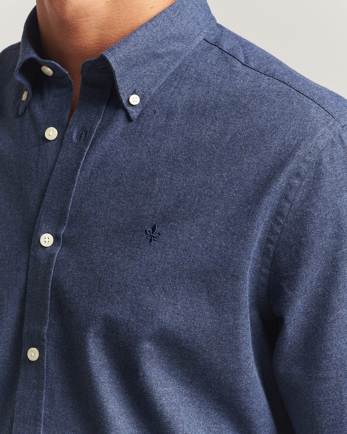 Heren | Overhemden | Morris | Watts Flannel Shirt Navy
