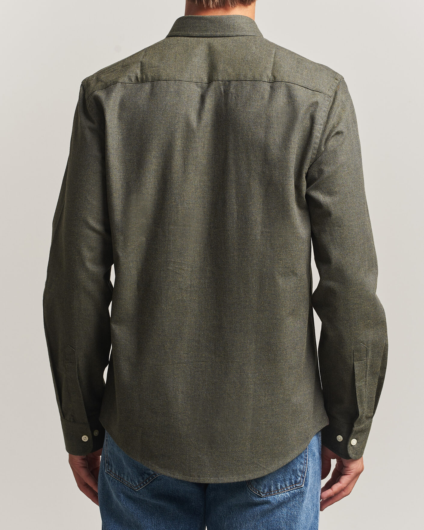 Heren | Overhemden | Morris | Watts Flannel Shirt Olive