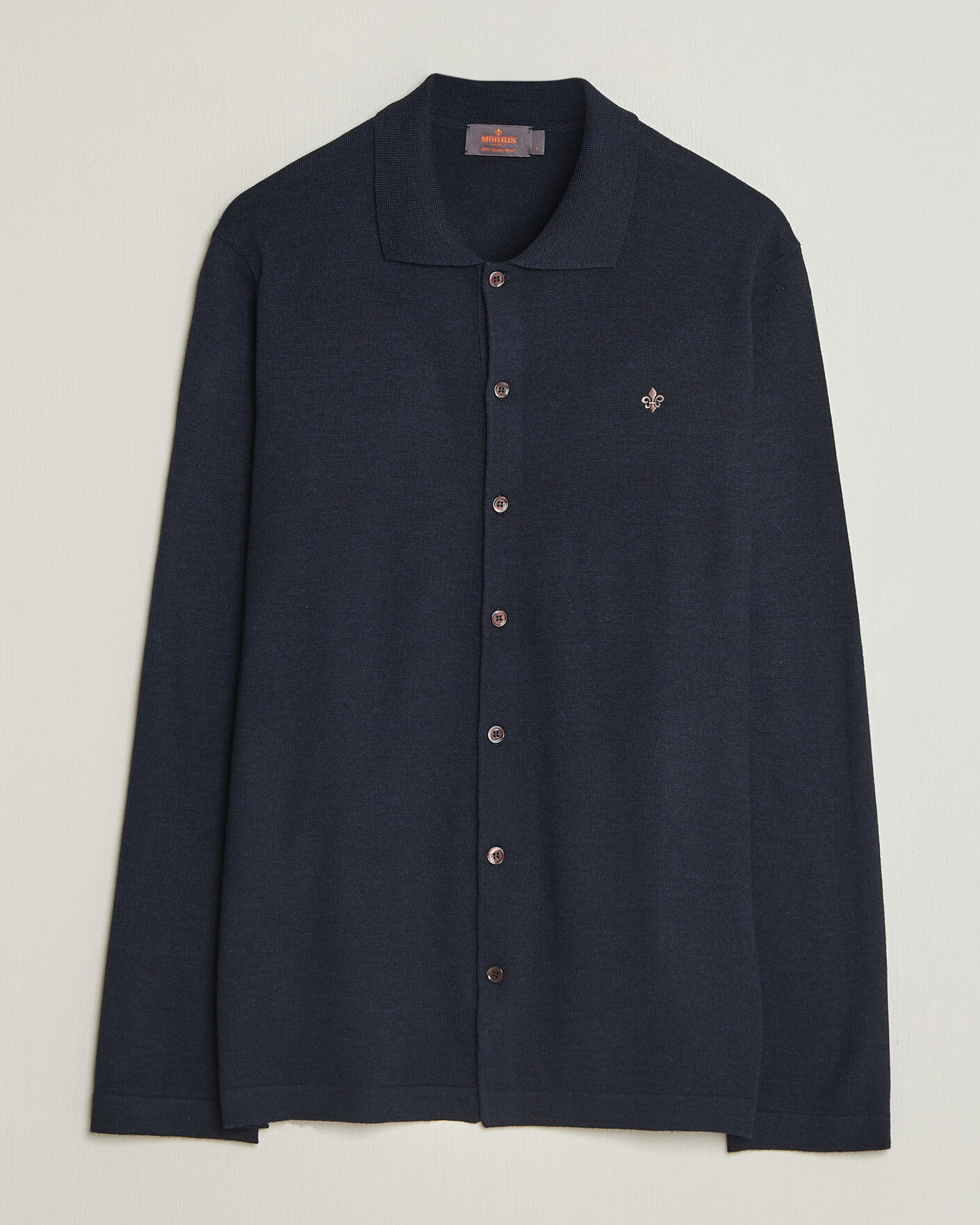 Heren | Overhemden | Morris | Merino Shirt Cardigan Navy