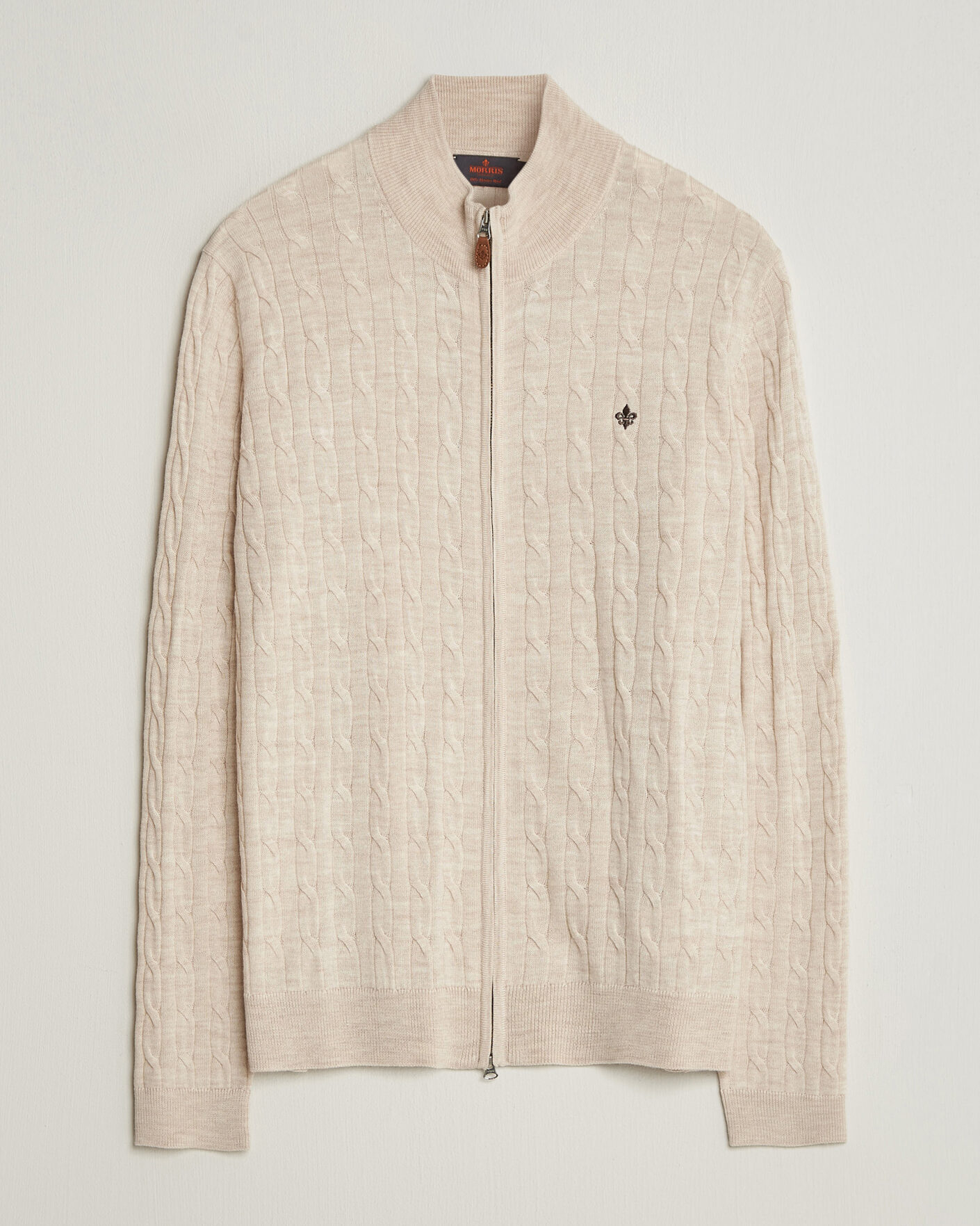 Homme | Pulls Et Tricots | Morris | Merino Cable Zip Cardigan Off White