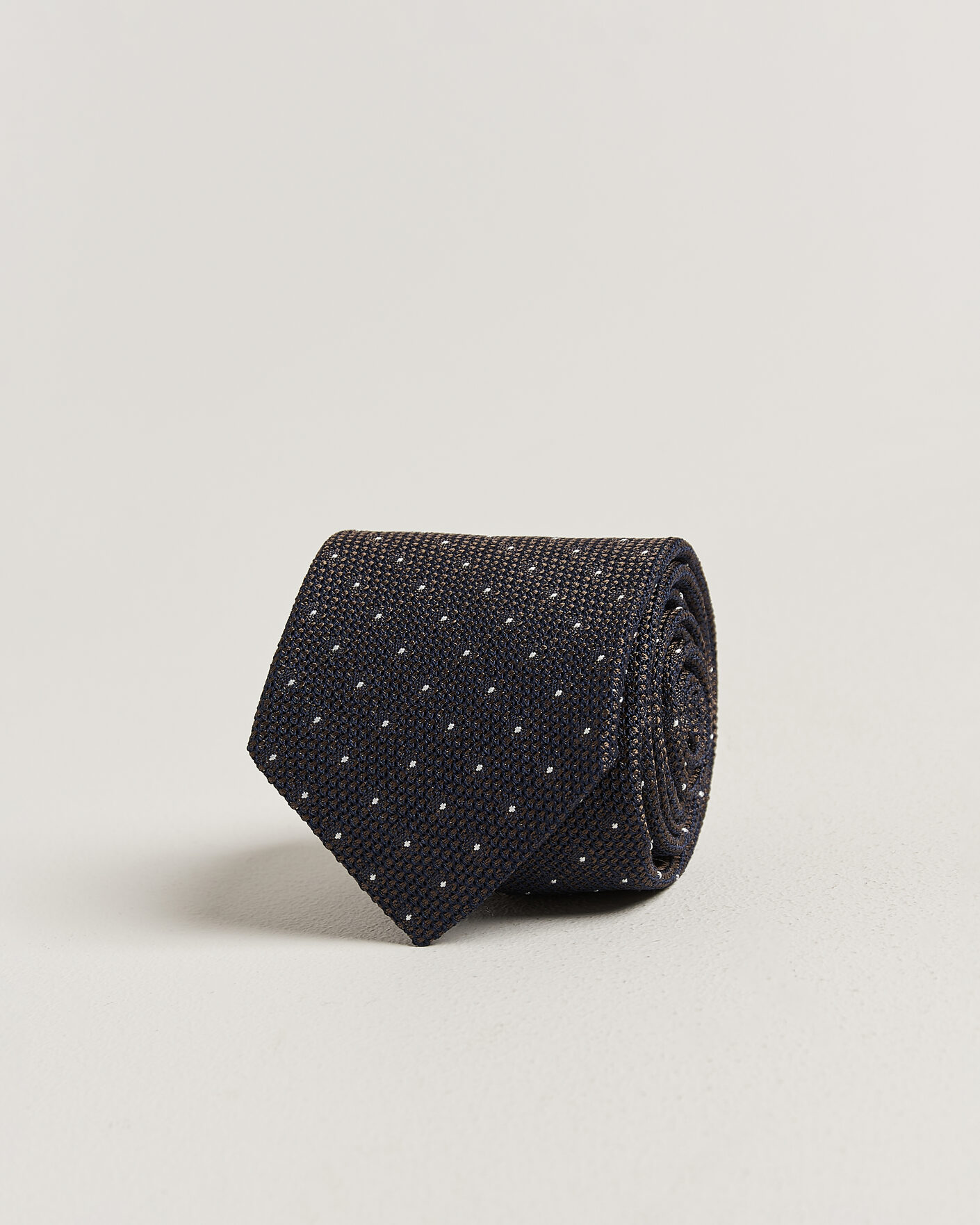 Heren | Stropdassen | Amanda Christensen | Silk Grenadine Dot 8cm Tie Brown
