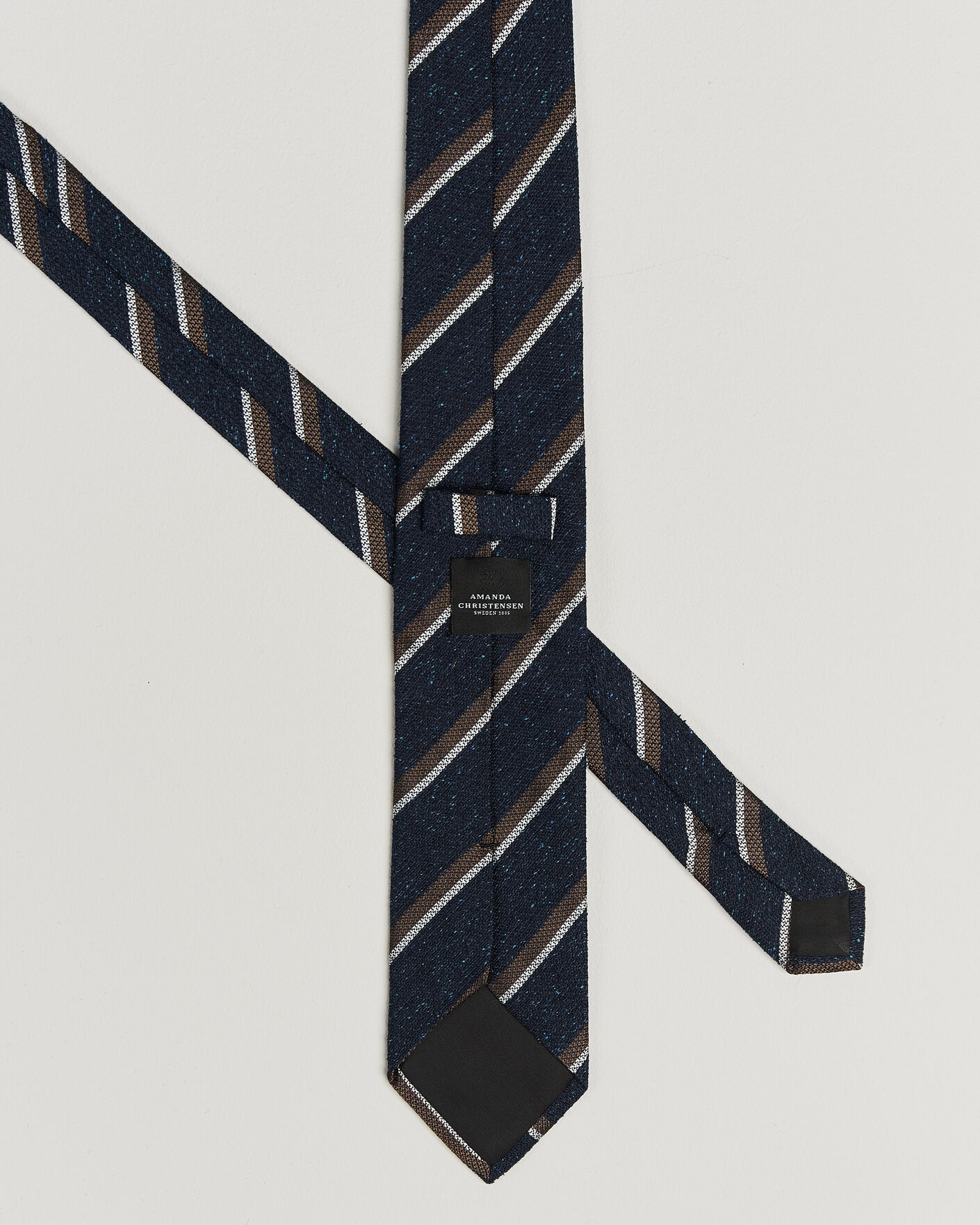 Homme | Cravates | Amanda Christensen | Silk Bourette Striped 8cm Tie Navy