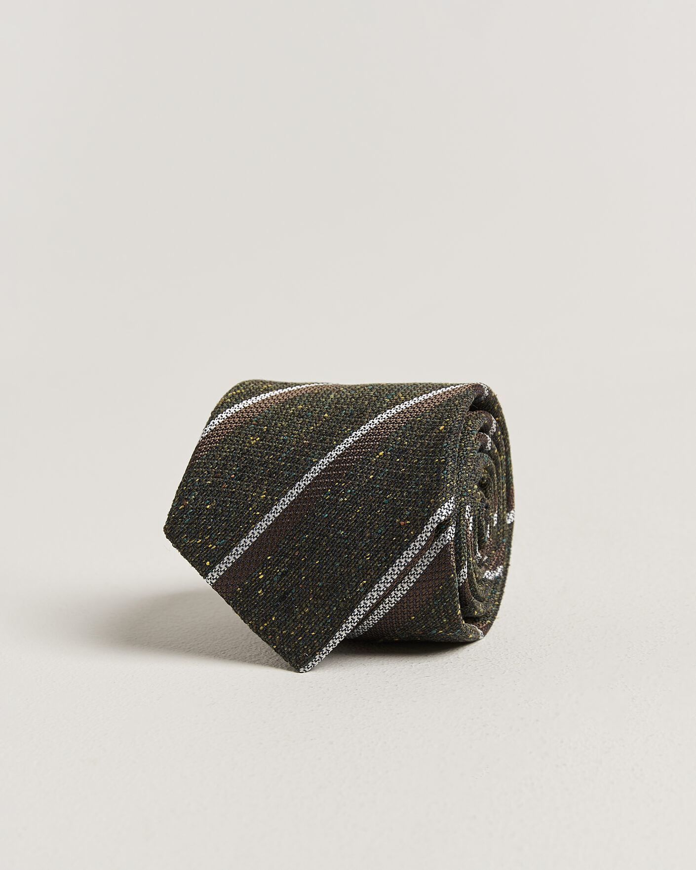 Heren | Stropdassen | Amanda Christensen | Silk Bourette Striped 8cm Tie Green