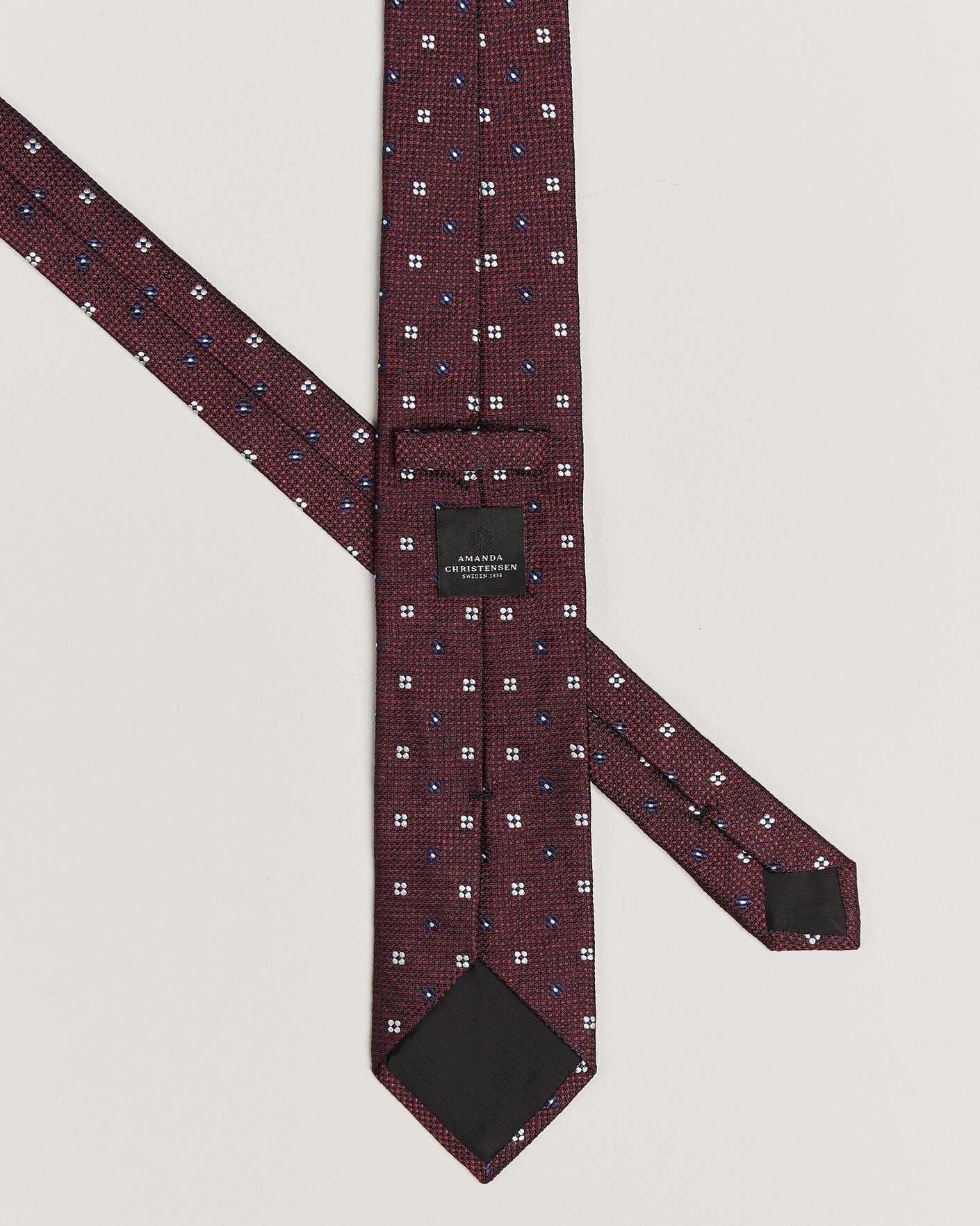 Heren | Stropdassen | Amanda Christensen | Silk Flower 8cm Tie Wine
