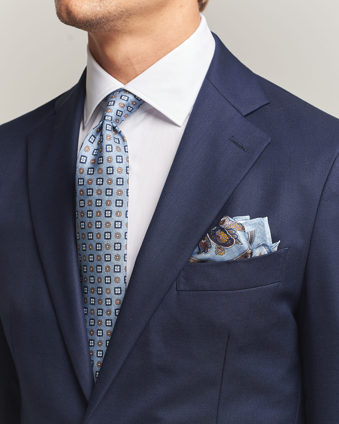 Homme | Cravates | Amanda Christensen | Box Set Silk 8 cm Tie And Pocket Square Sky Blue