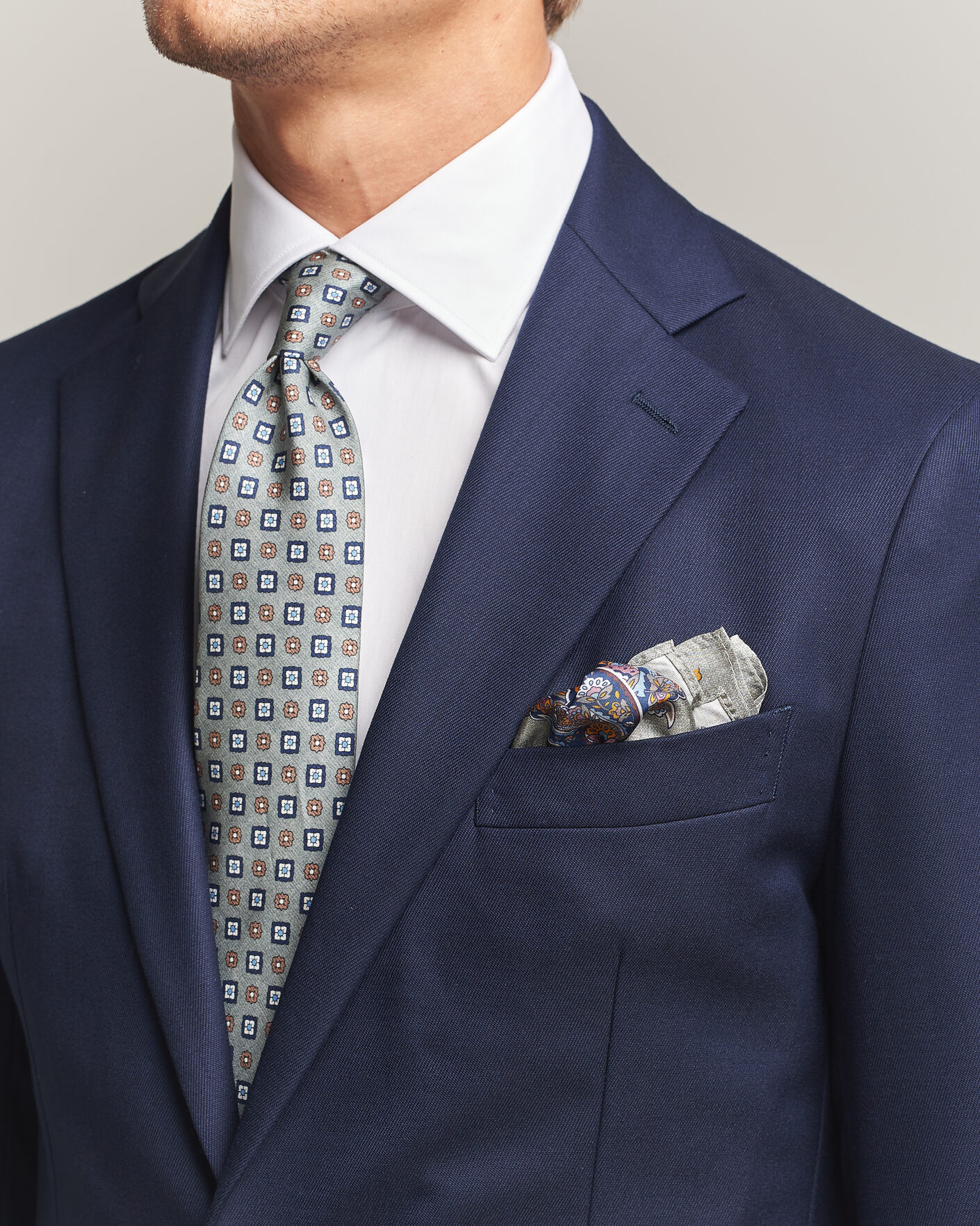 Homme | Cravates | Amanda Christensen | Box Set Silk 8 cm Tie And Pocket Square Green