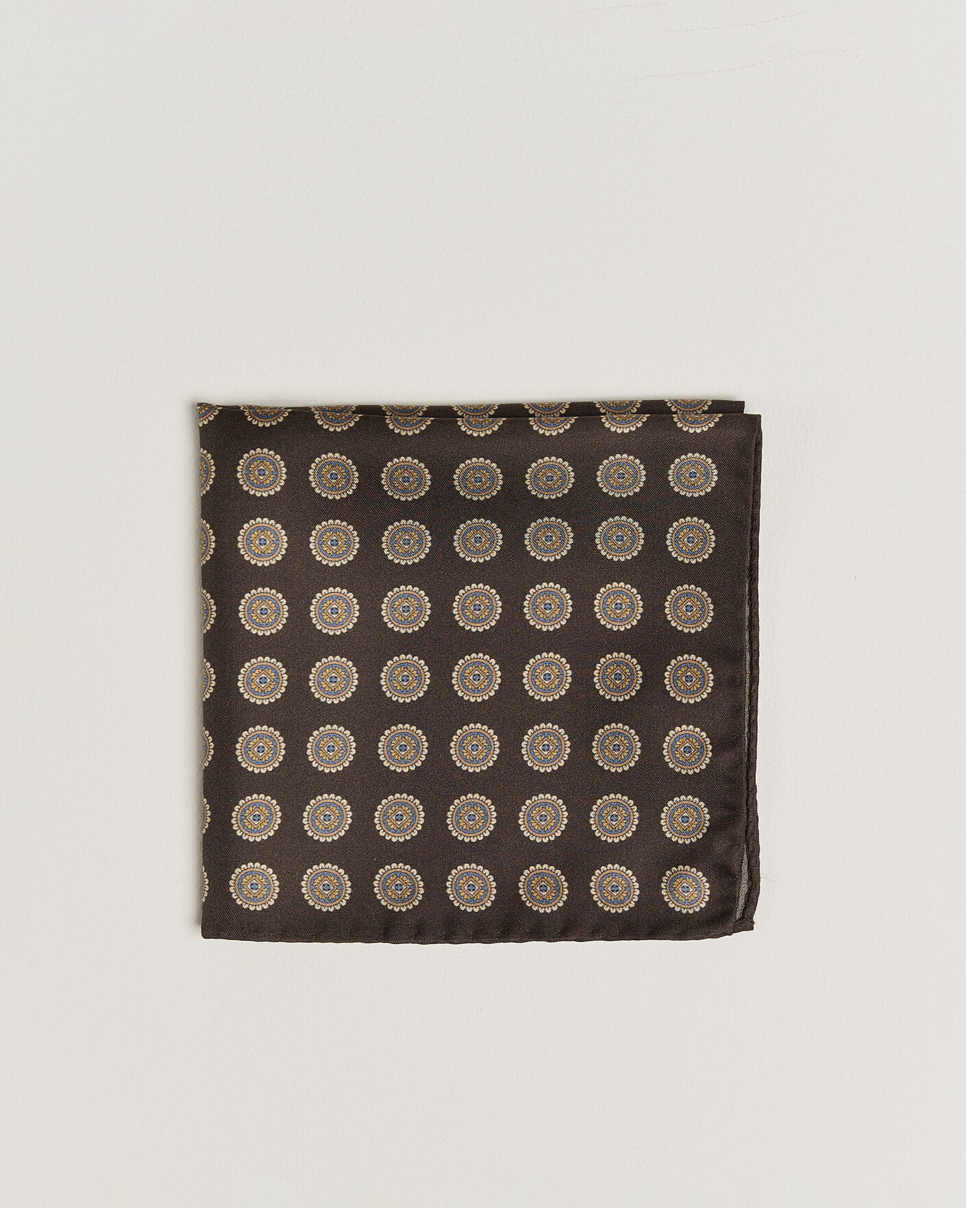 Heren | Pochets | Amanda Christensen | Silk Twill Medallion Pocket Square Brown