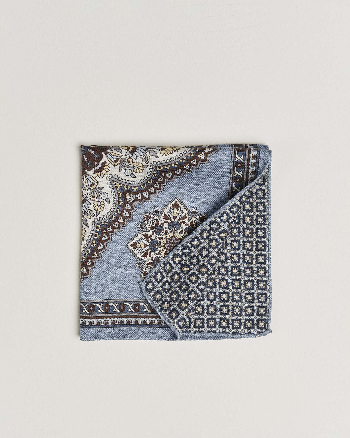 Heren | Pochets | Amanda Christensen | Silk Schappe Doublefaced Pocket Square Blue